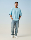 Solid Baby Blue Oversized T-Shirt