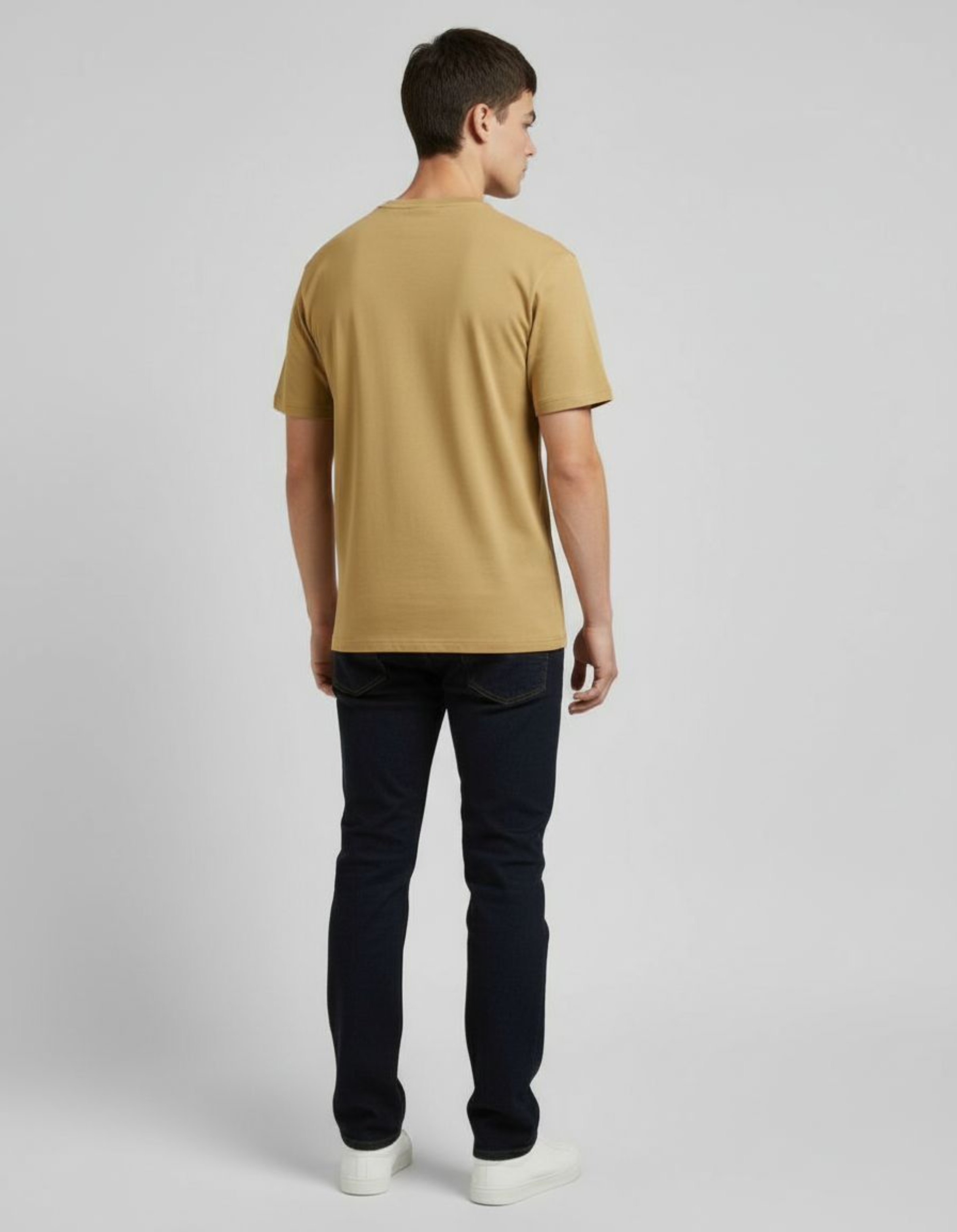 Solid Beige Regular Fit T-Shirt