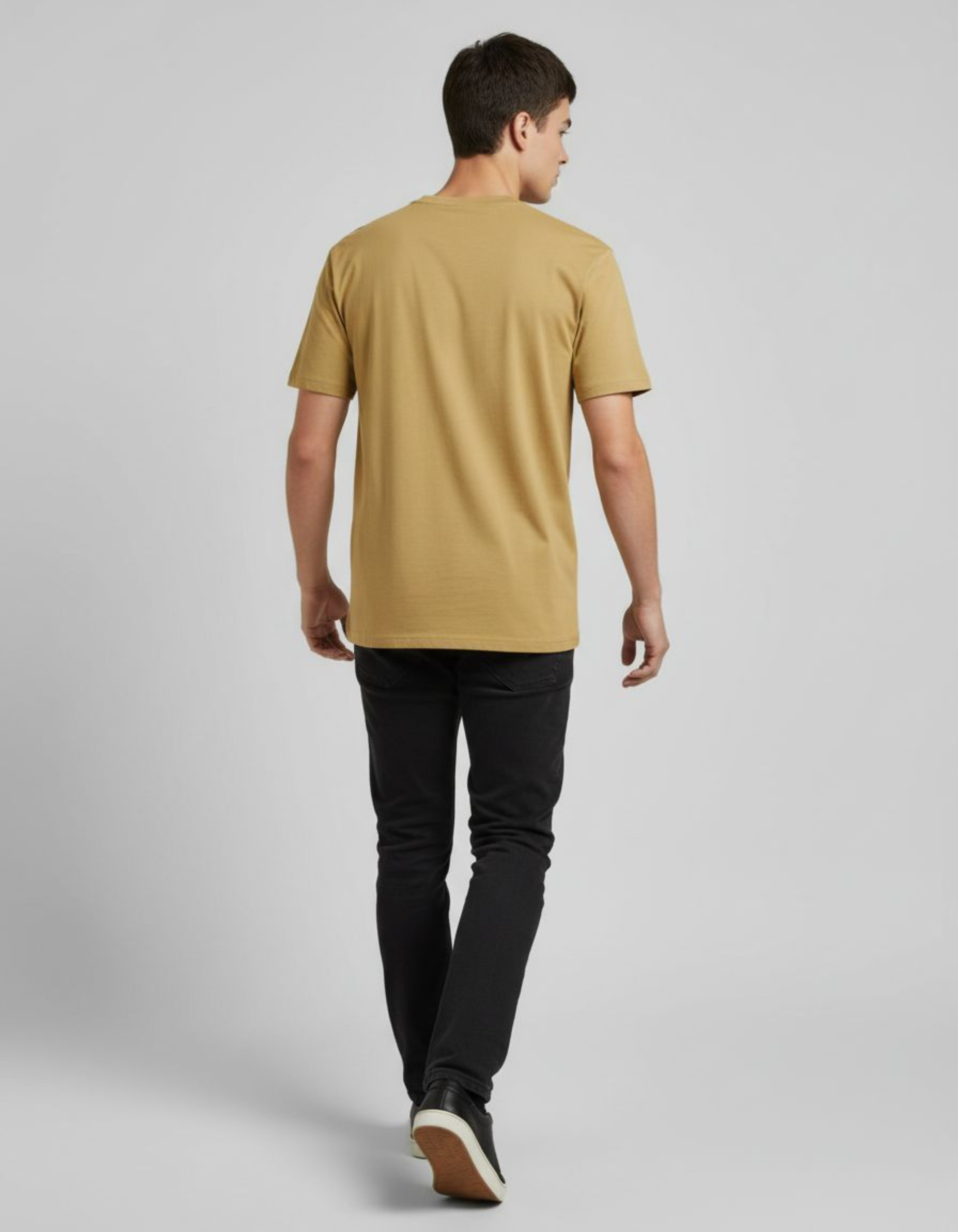 Solid Beige Regular Fit T-Shirt