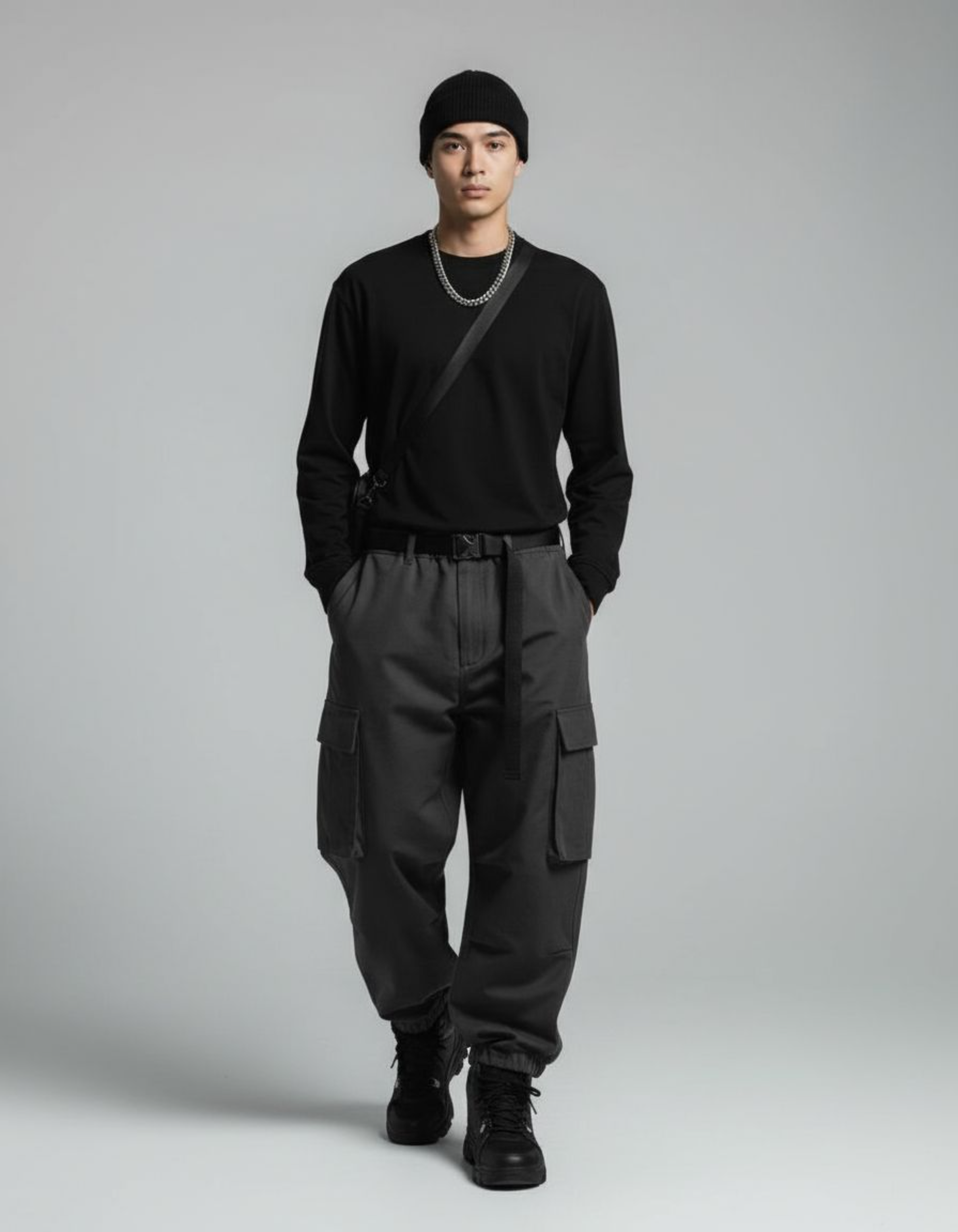 Solid Black Full Sleeve Regular Fit T-Shirt