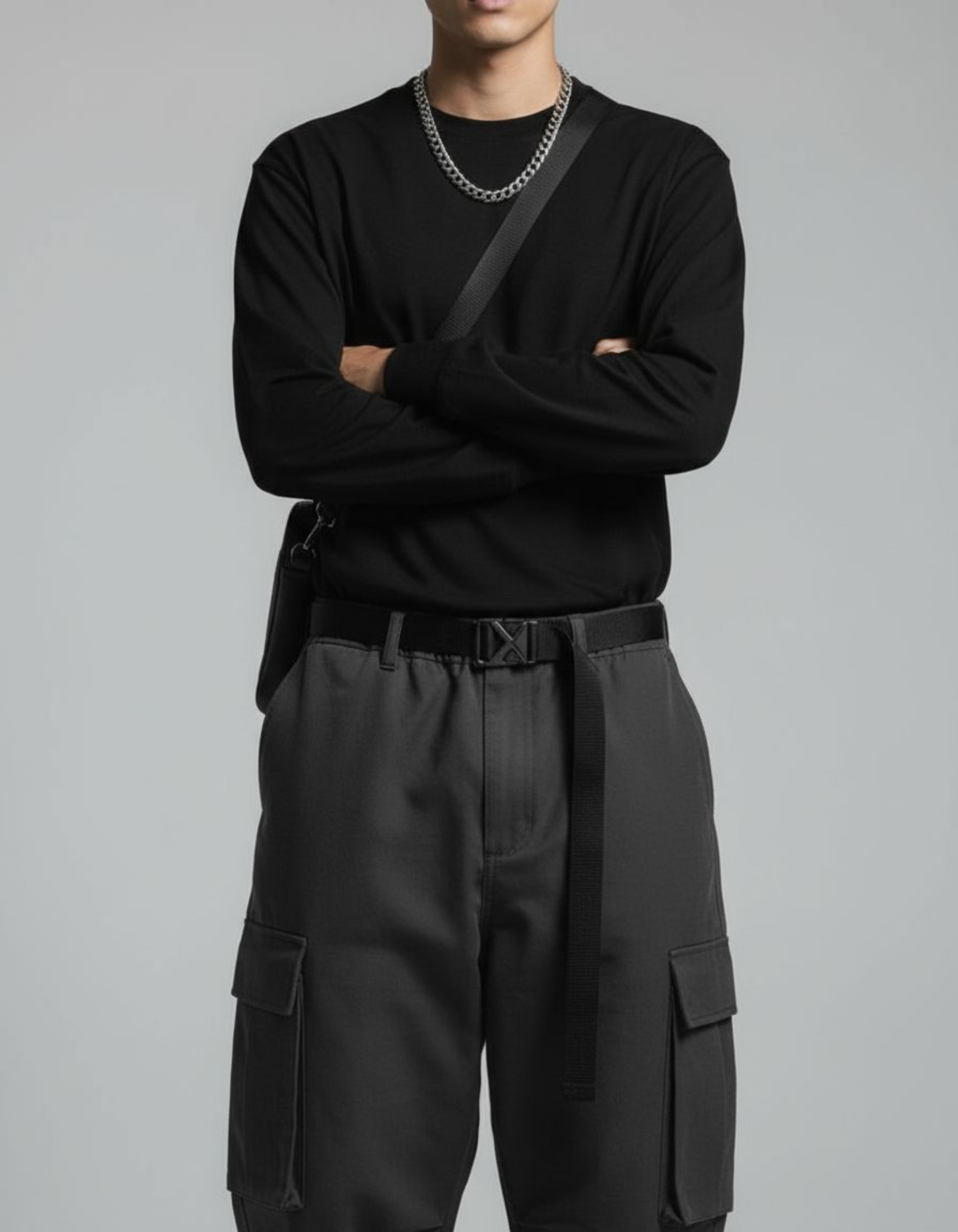 Solid Black Full Sleeve Regular Fit T-Shirt