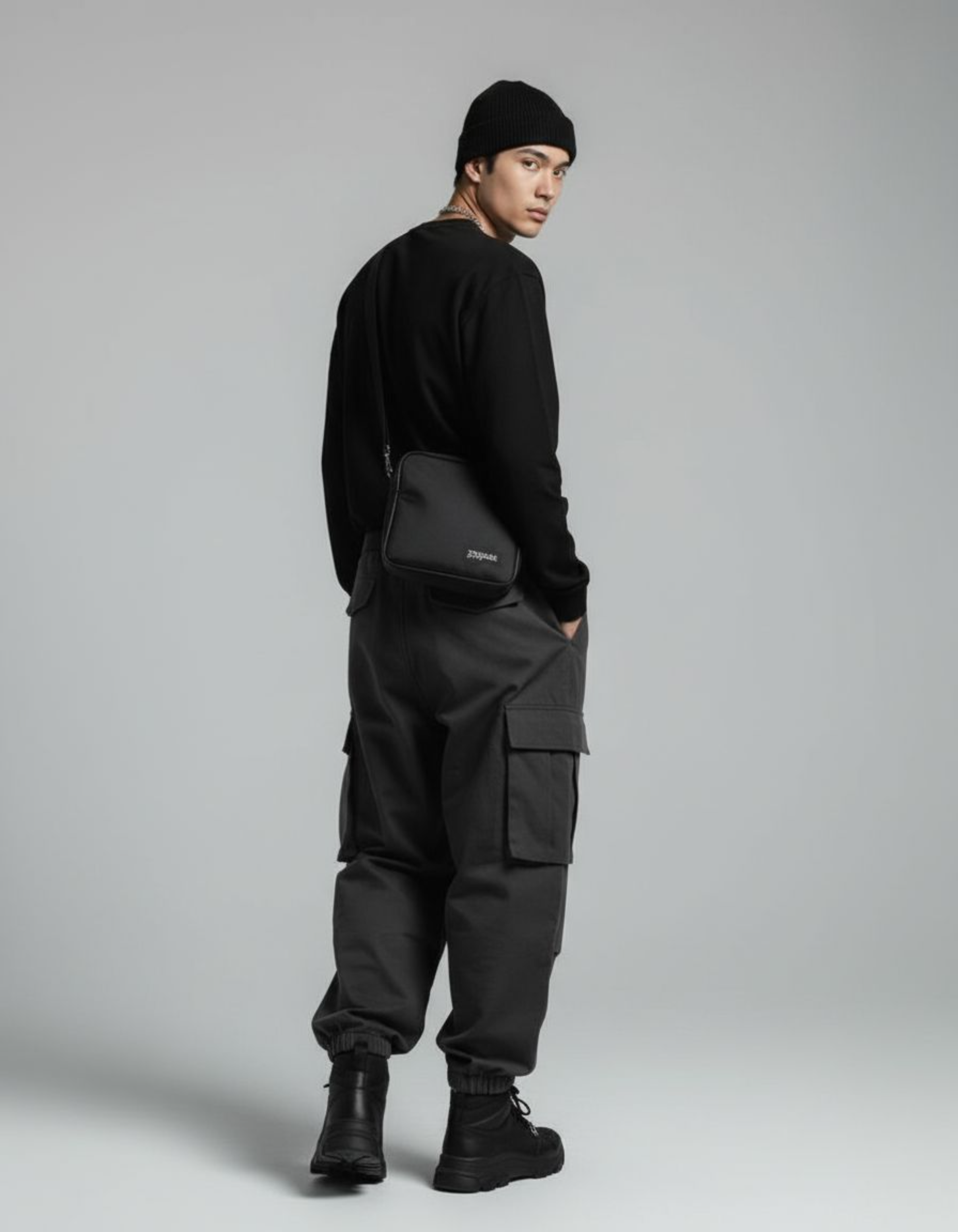 Solid Black Full Sleeve Regular Fit T-Shirt