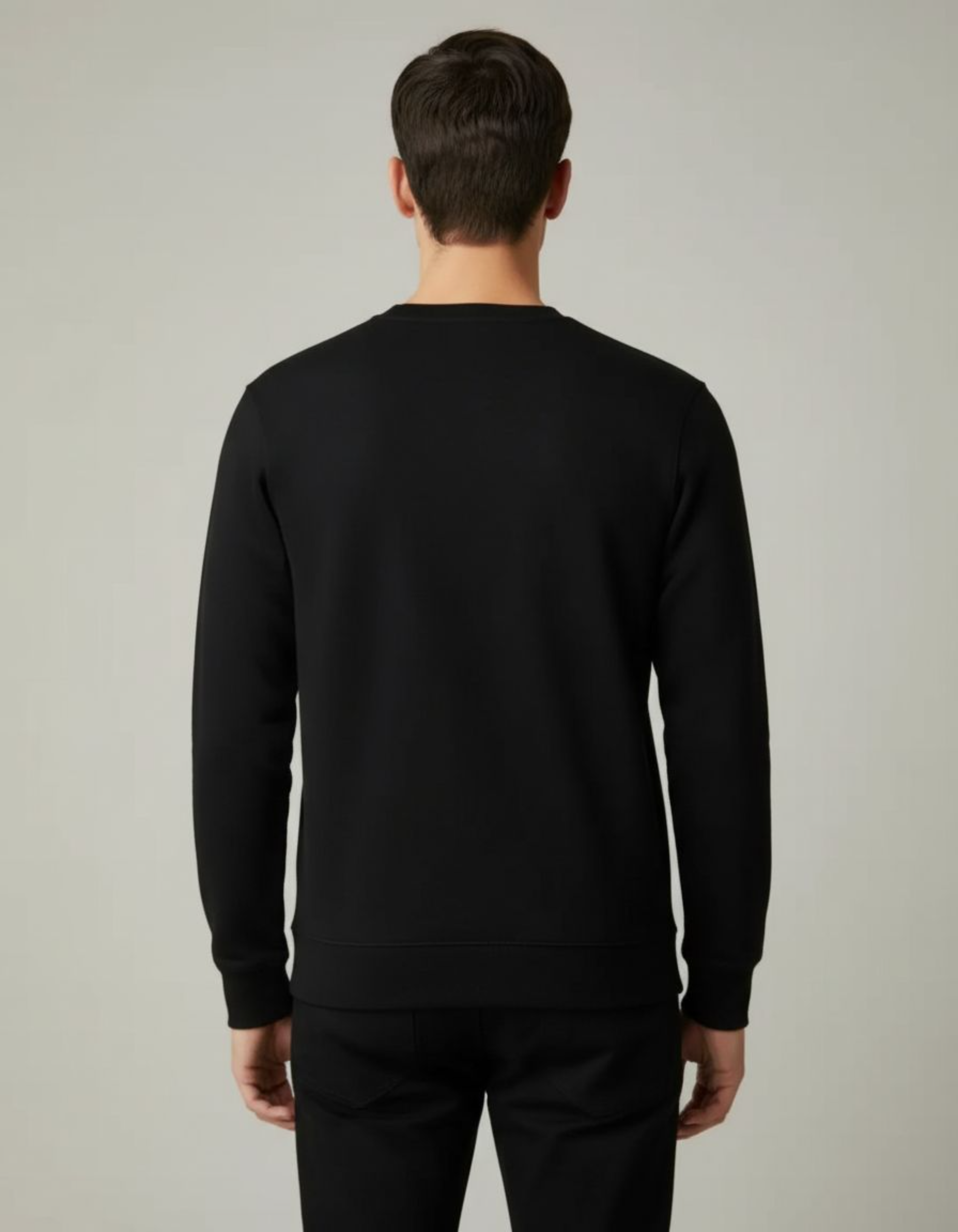 Black Floral Embroidery Sweatshirt