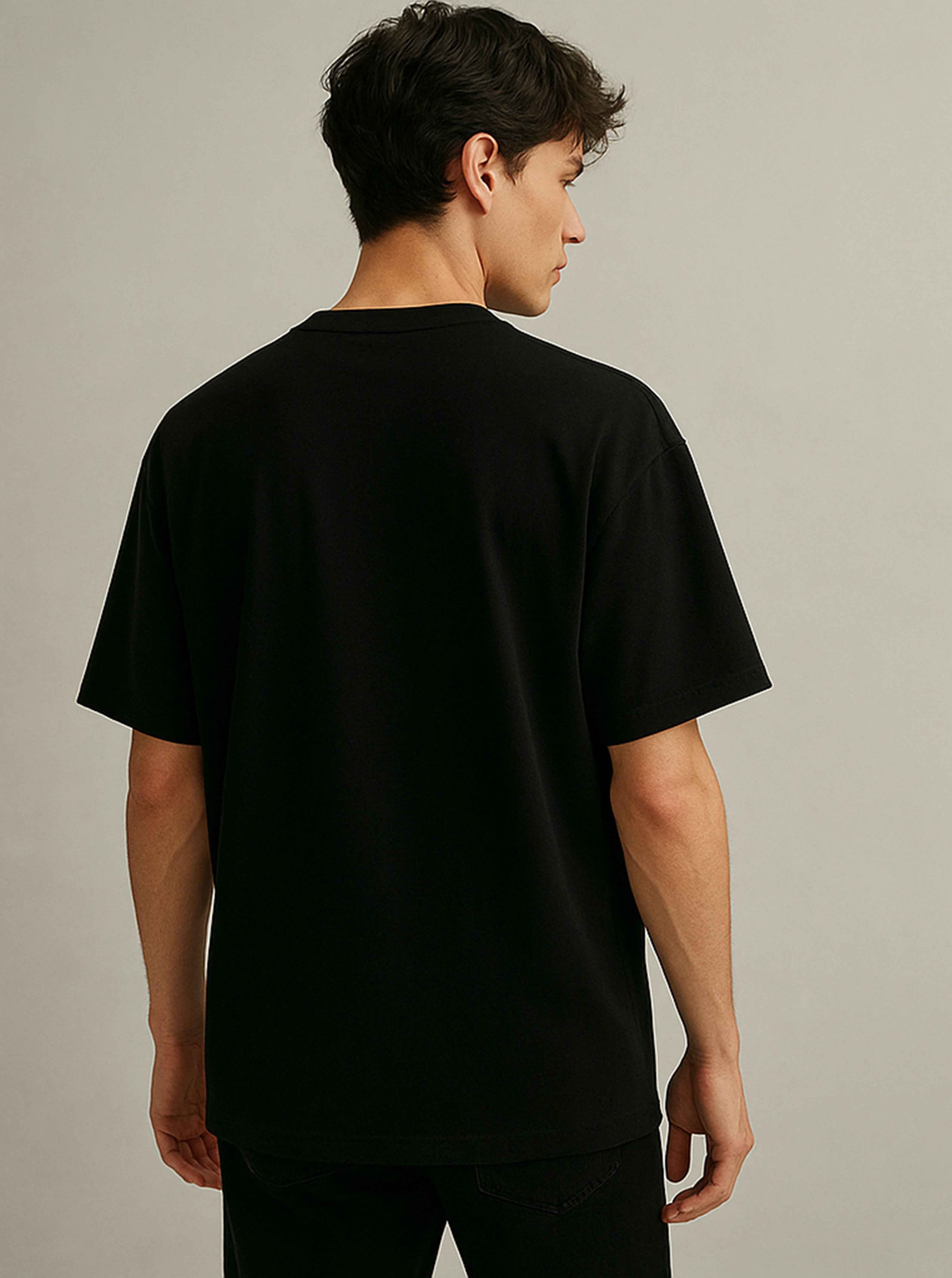 Black Real King Printed Oversized T-Shirt