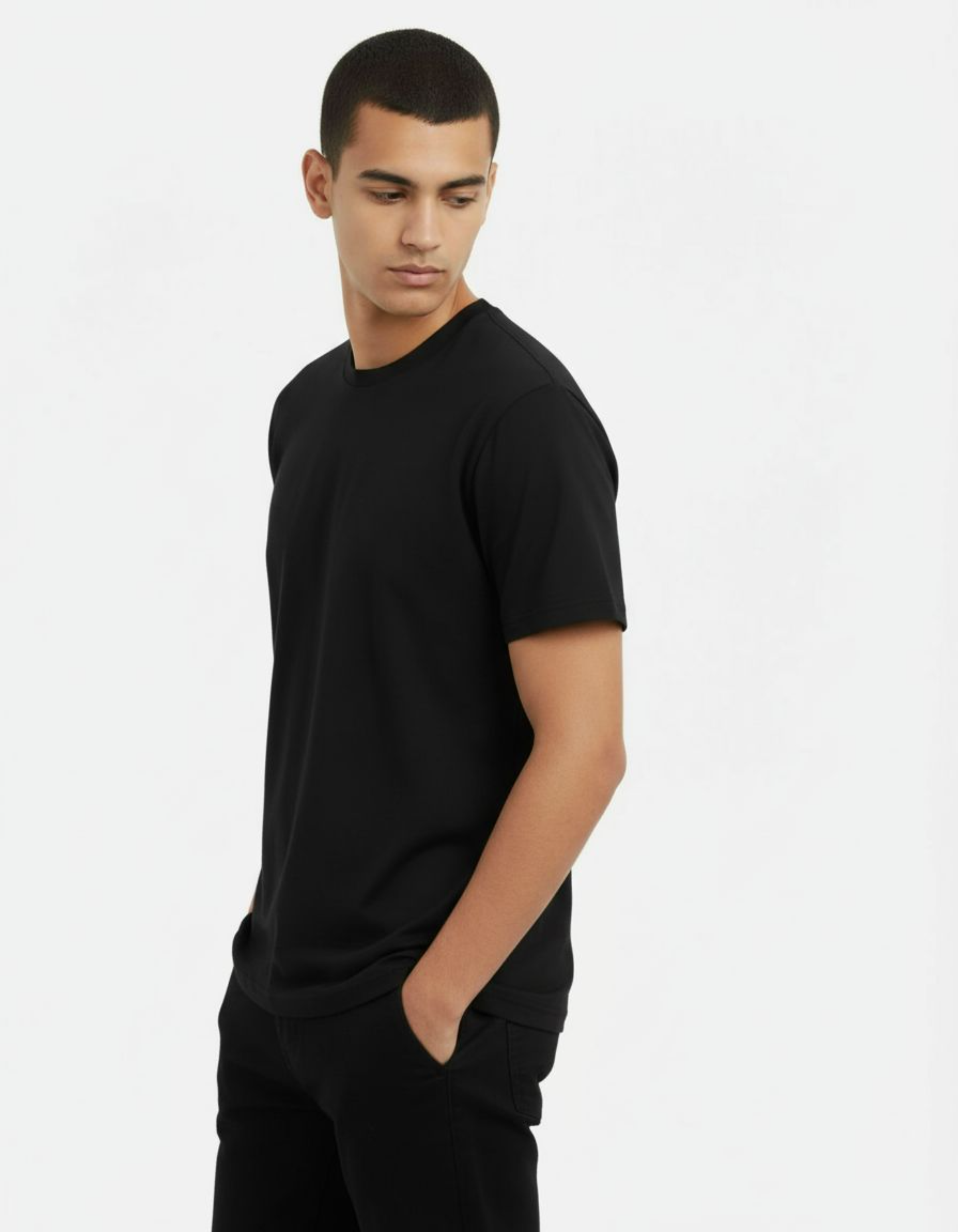 Solid Black Regular Fit T-Shirt