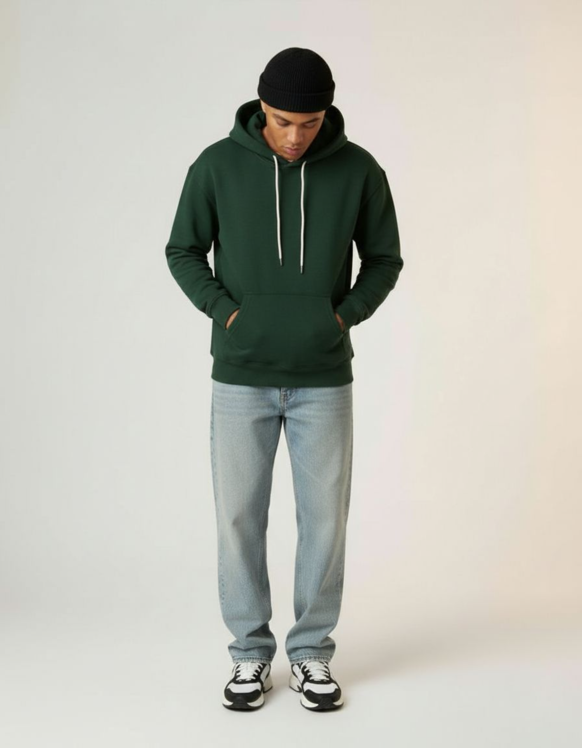 Solid Bottle Green Hoodie