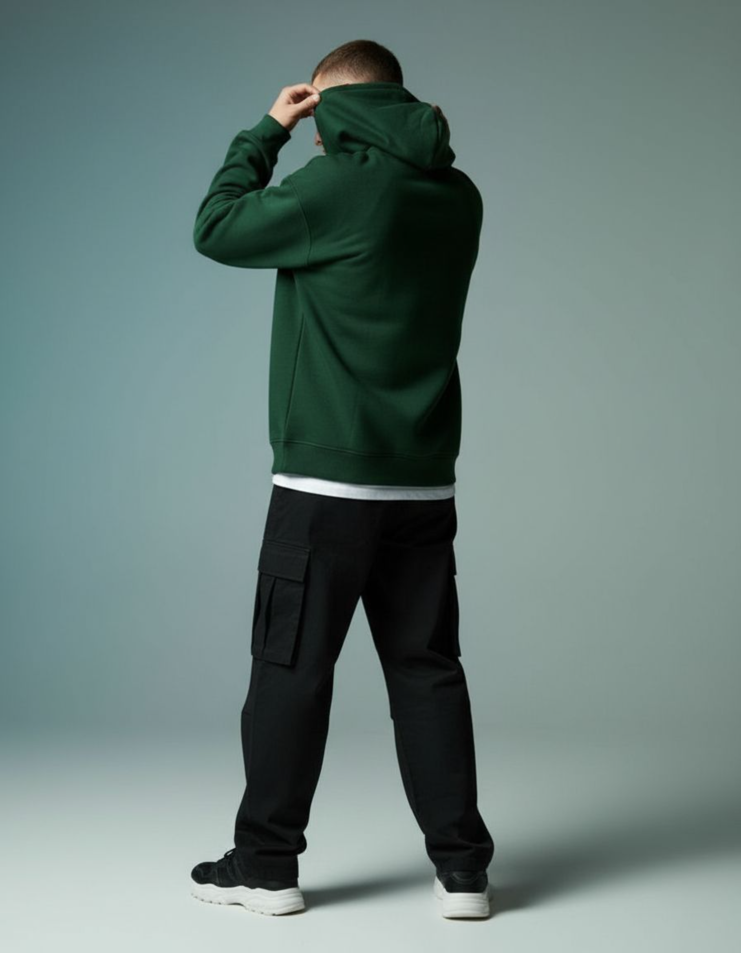 Basic Bottle Green Oversized Hoodie