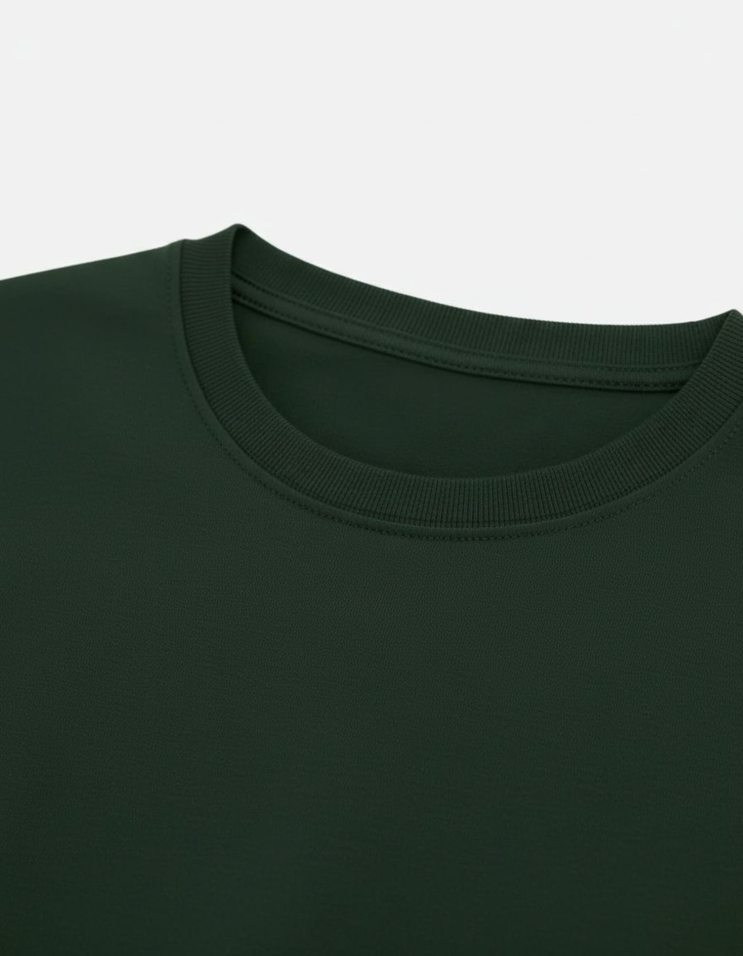 Solid Bottle Green Regular Fit T-Shirt