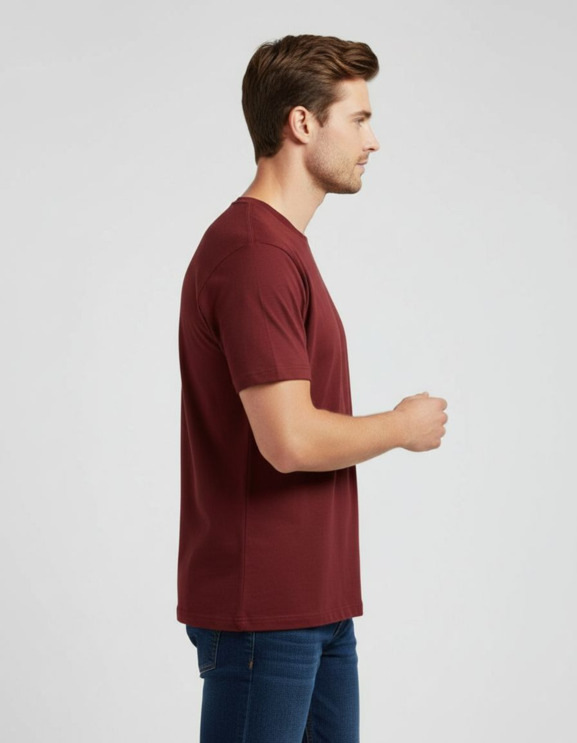 Solid Brick Red Regular Fit T-Shirt