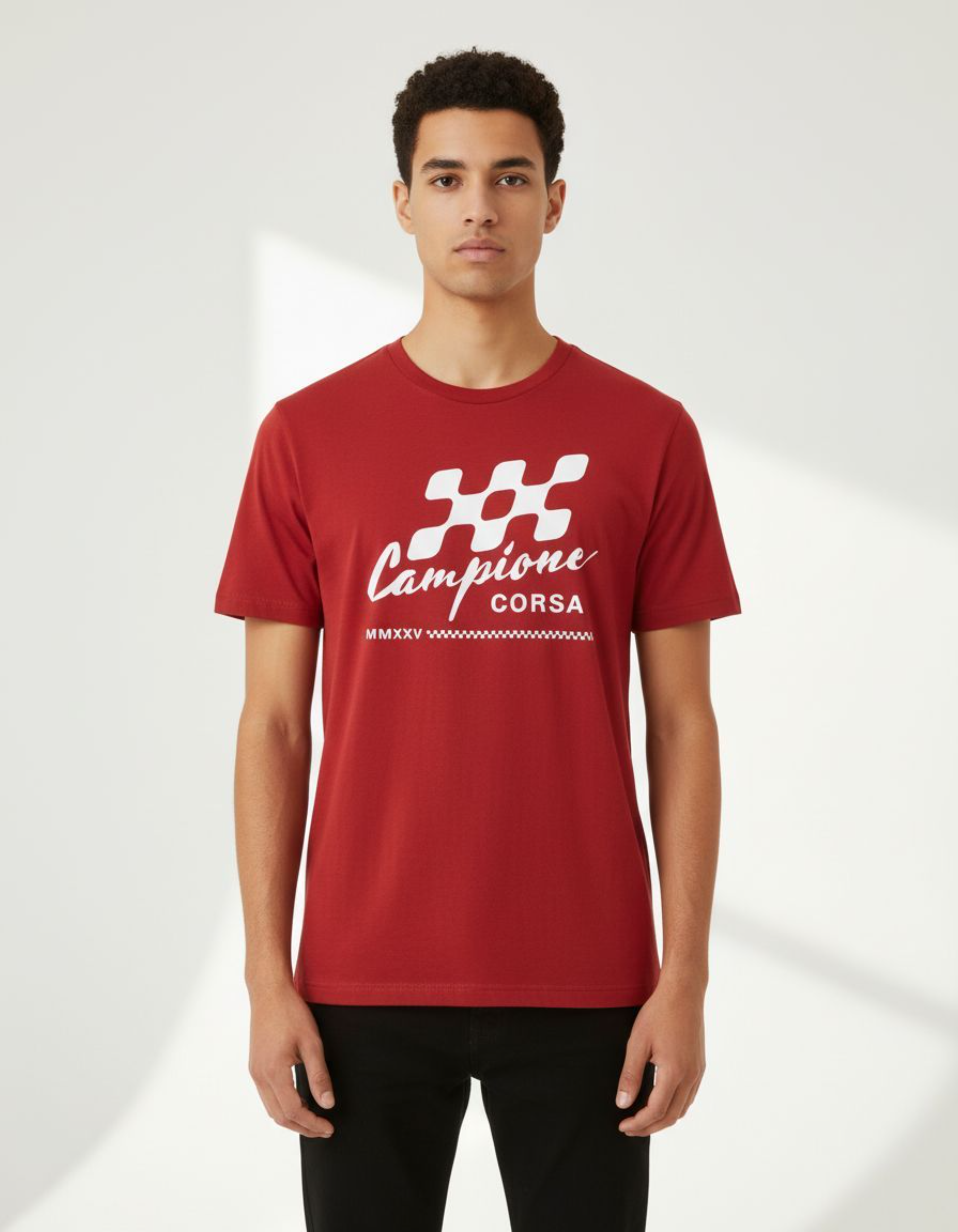 Red Campione Corsa Typography T-Shirt