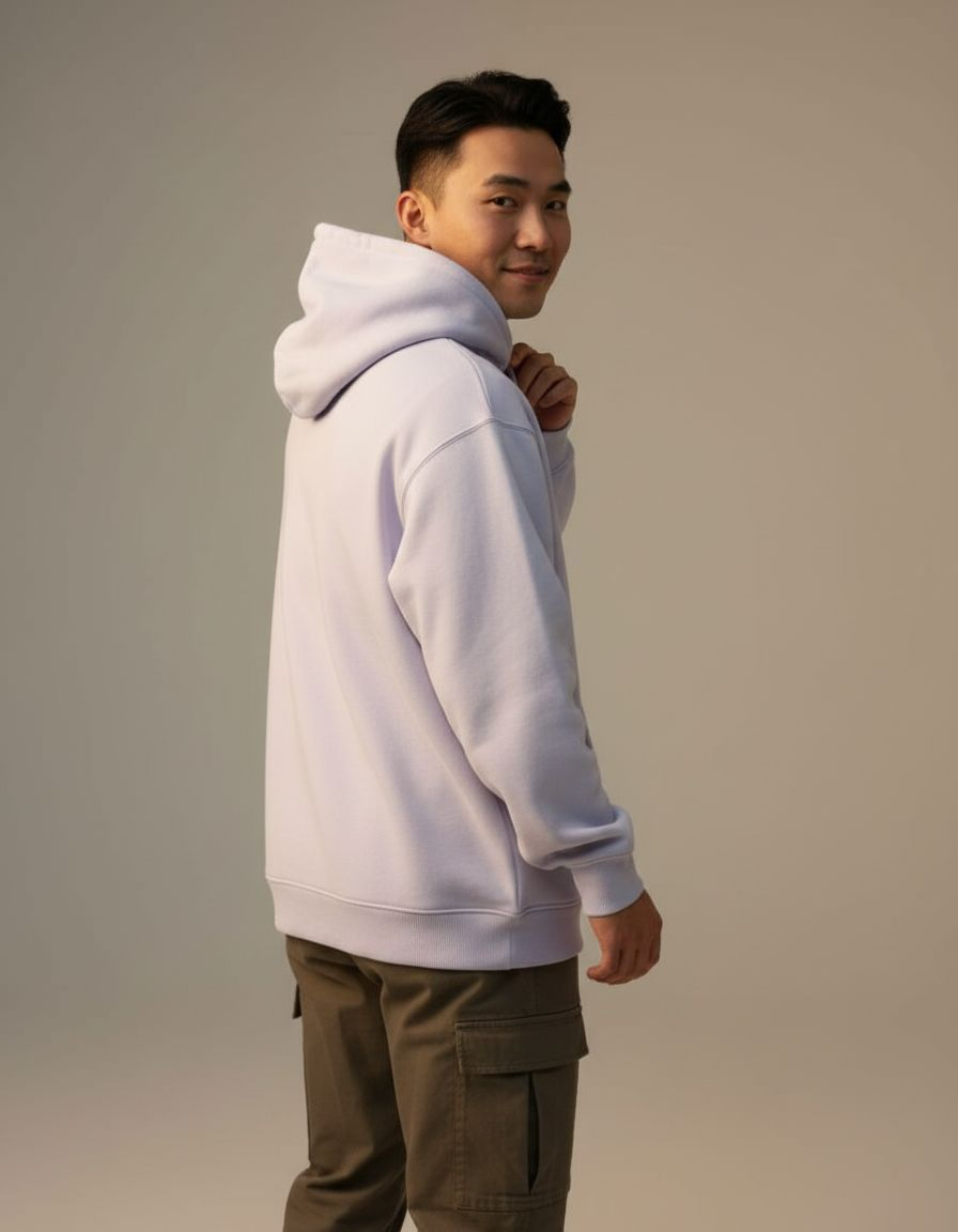 Lavender Chic Commander Typography Oversized Hoodie