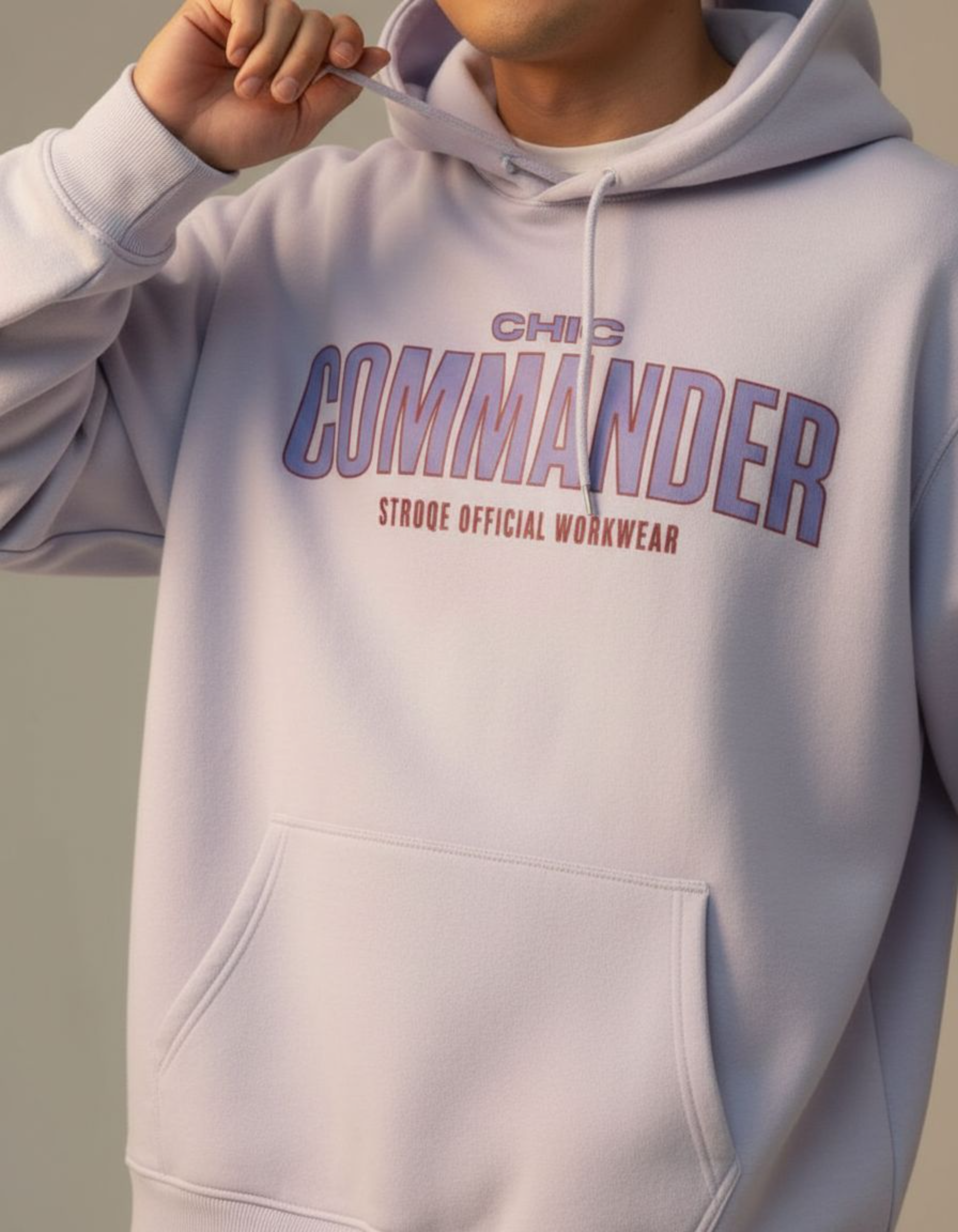 Lavender Chic Commander Typography Oversized Hoodie