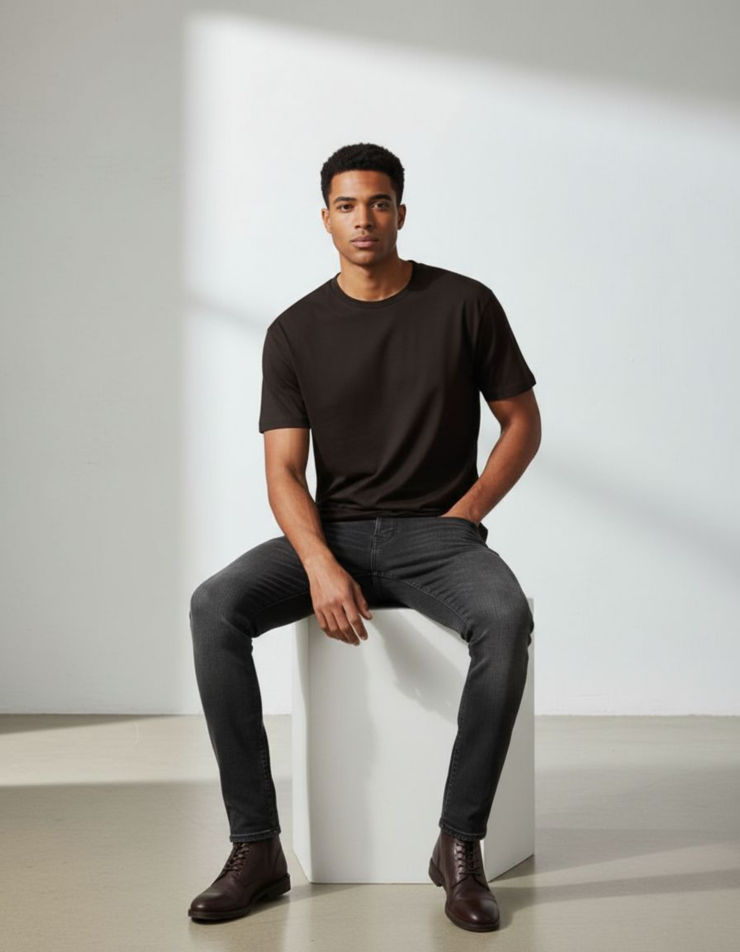 Solid Coffee Brown Regular Fit T-Shirt