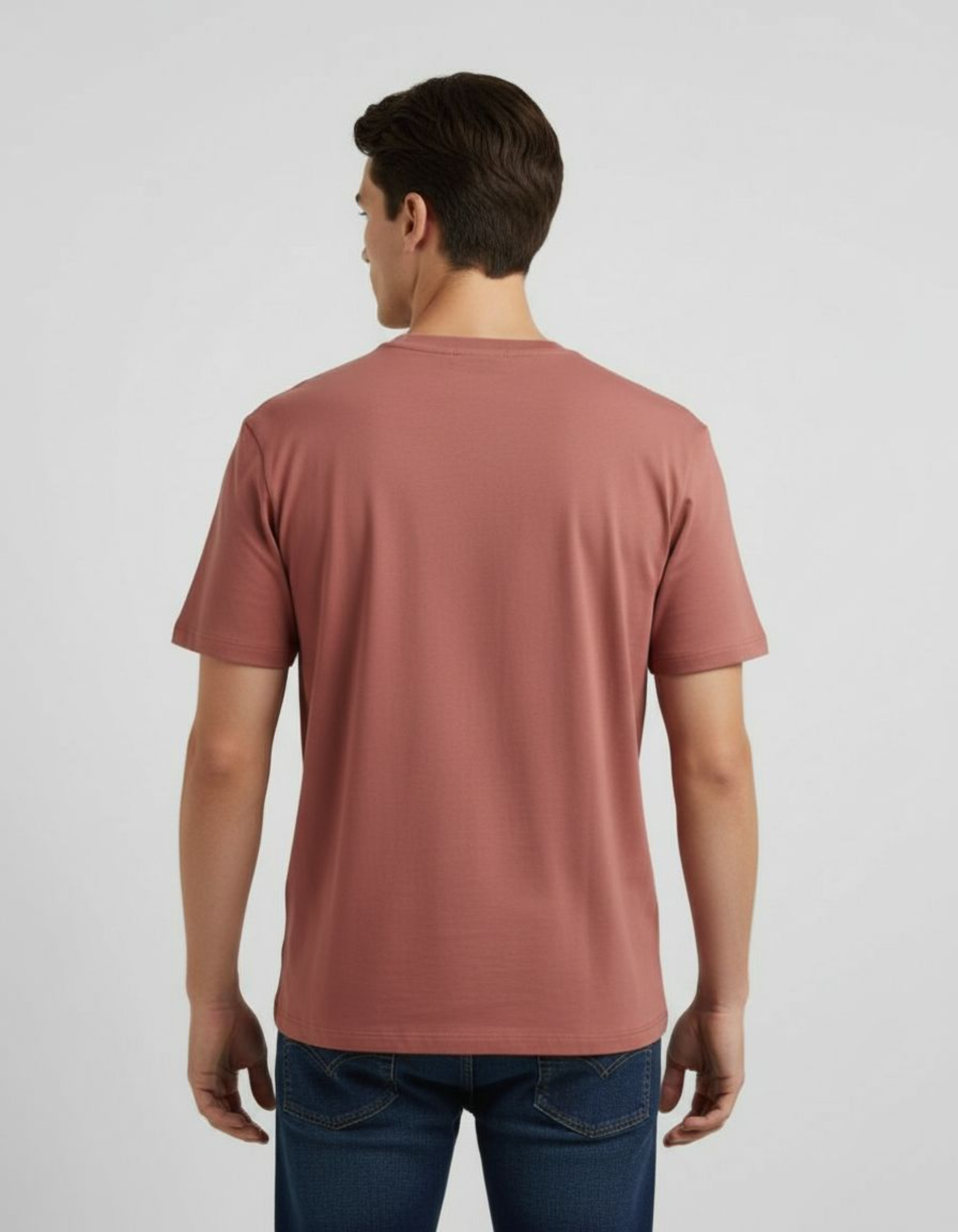 Solid Coral Regular Fit T-Shirt