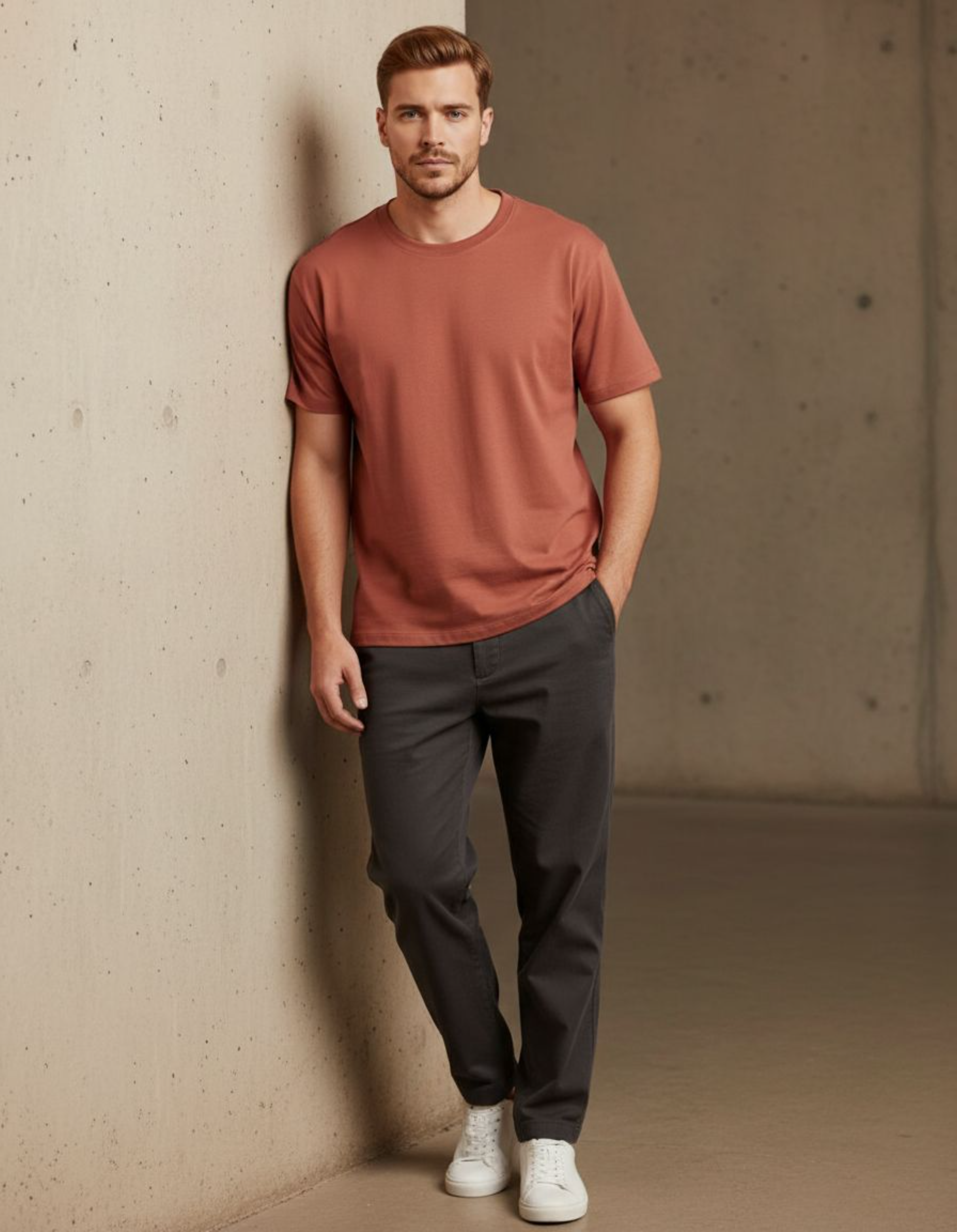 Solid Coral Oversized T-Shirt