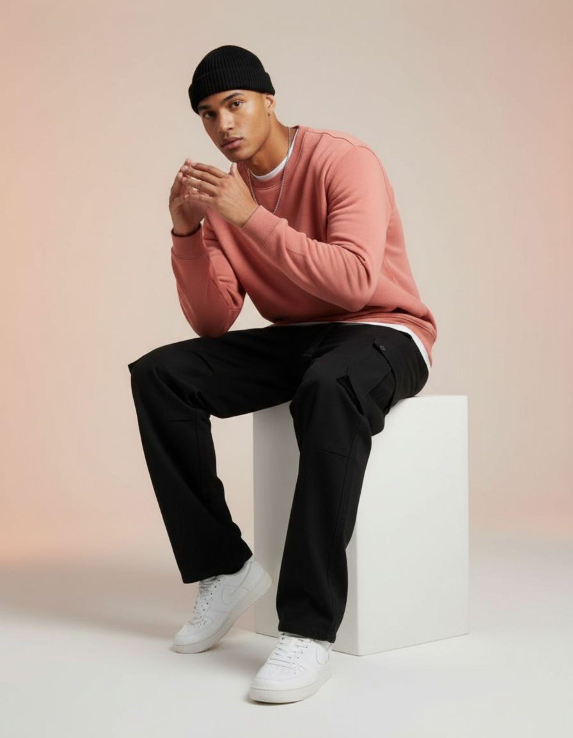 Solid Coral Sweatshirt