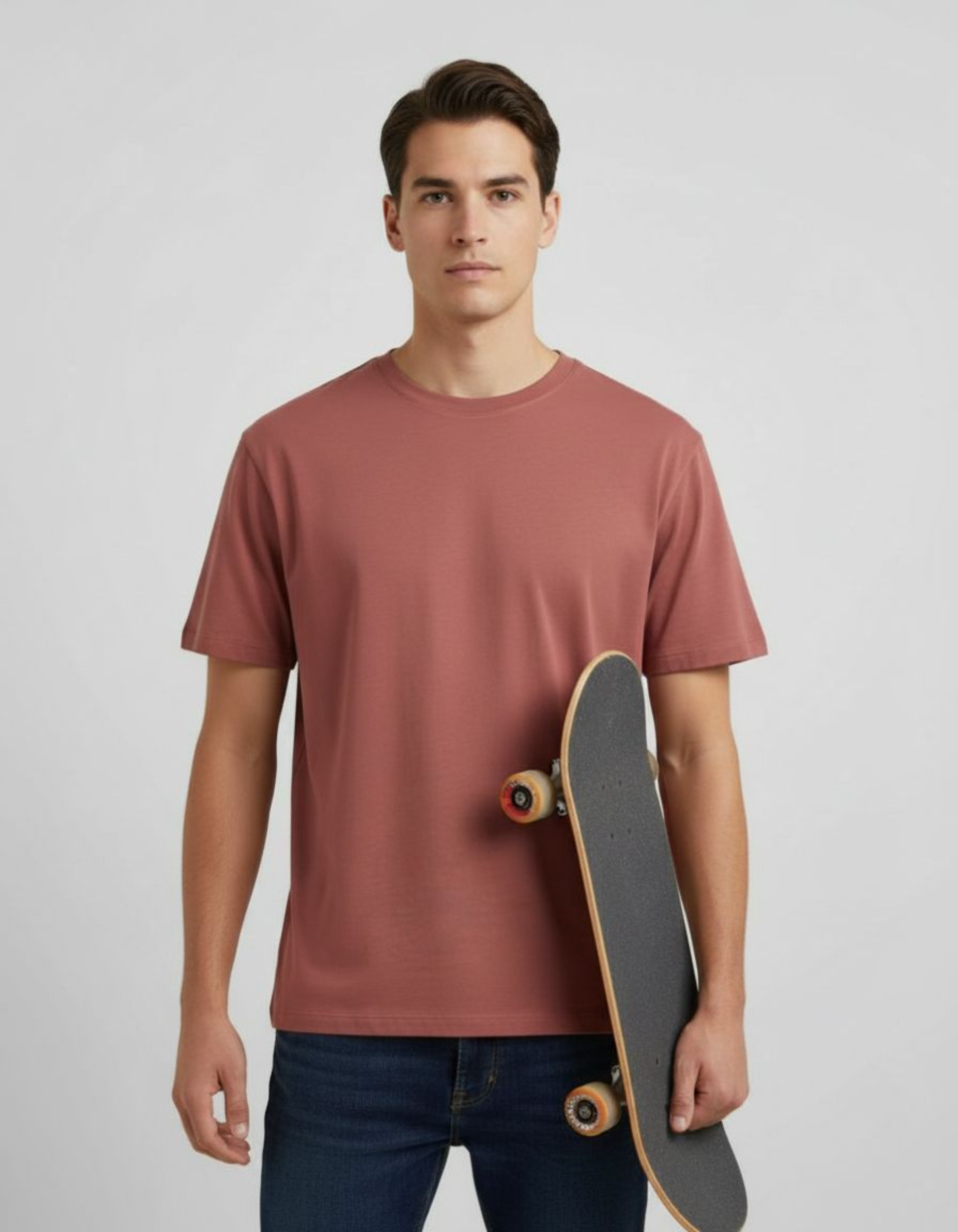 Solid Coral Regular Fit T-Shirt