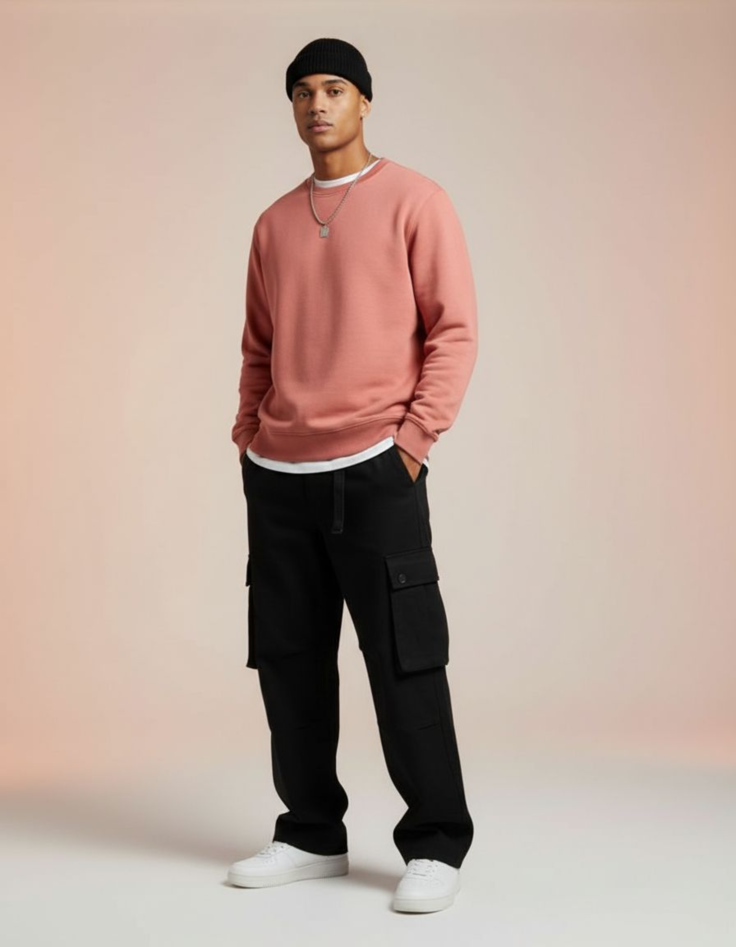 Solid Coral Sweatshirt