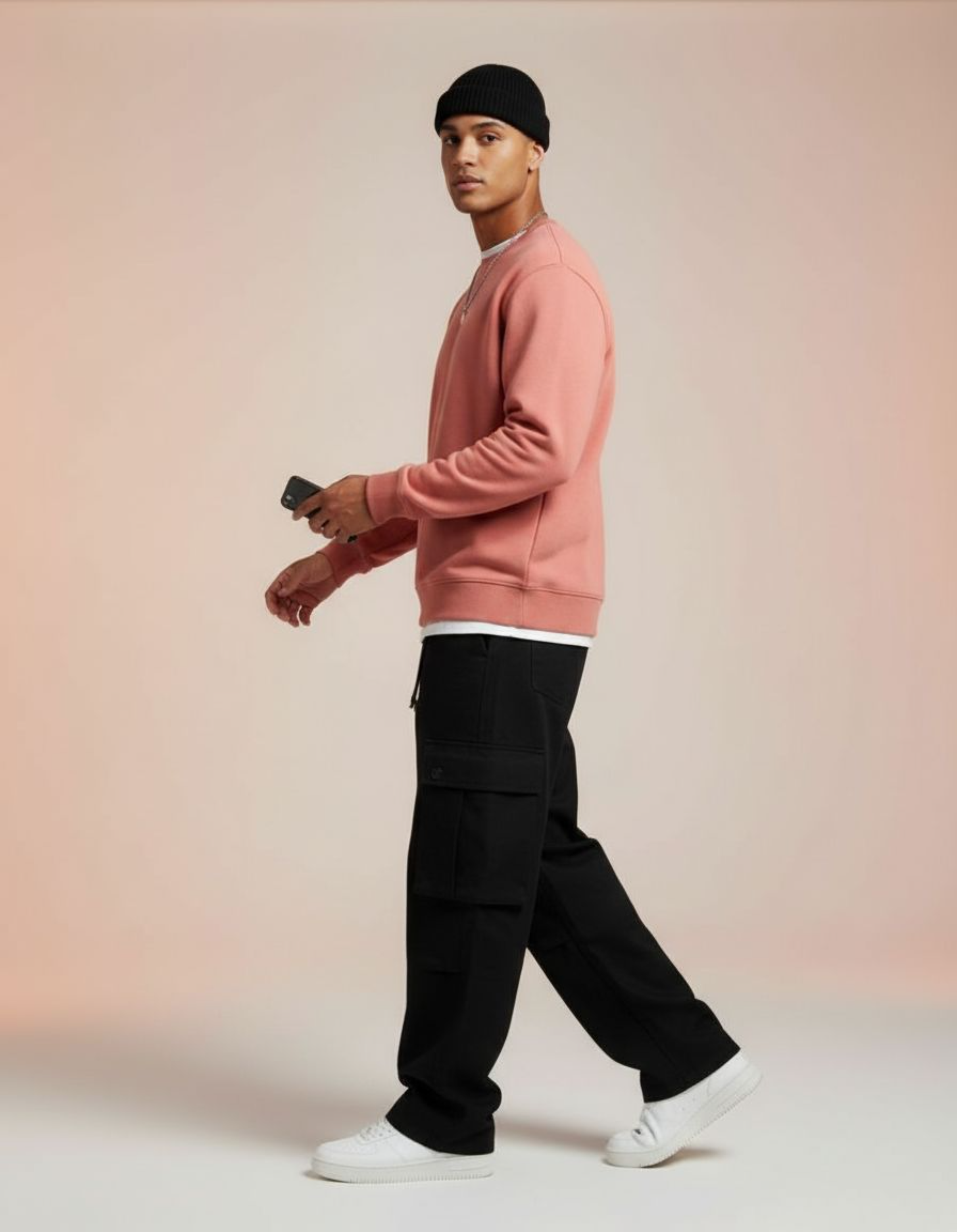 Solid Coral Sweatshirt