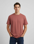 Solid Coral Regular Fit T-Shirt