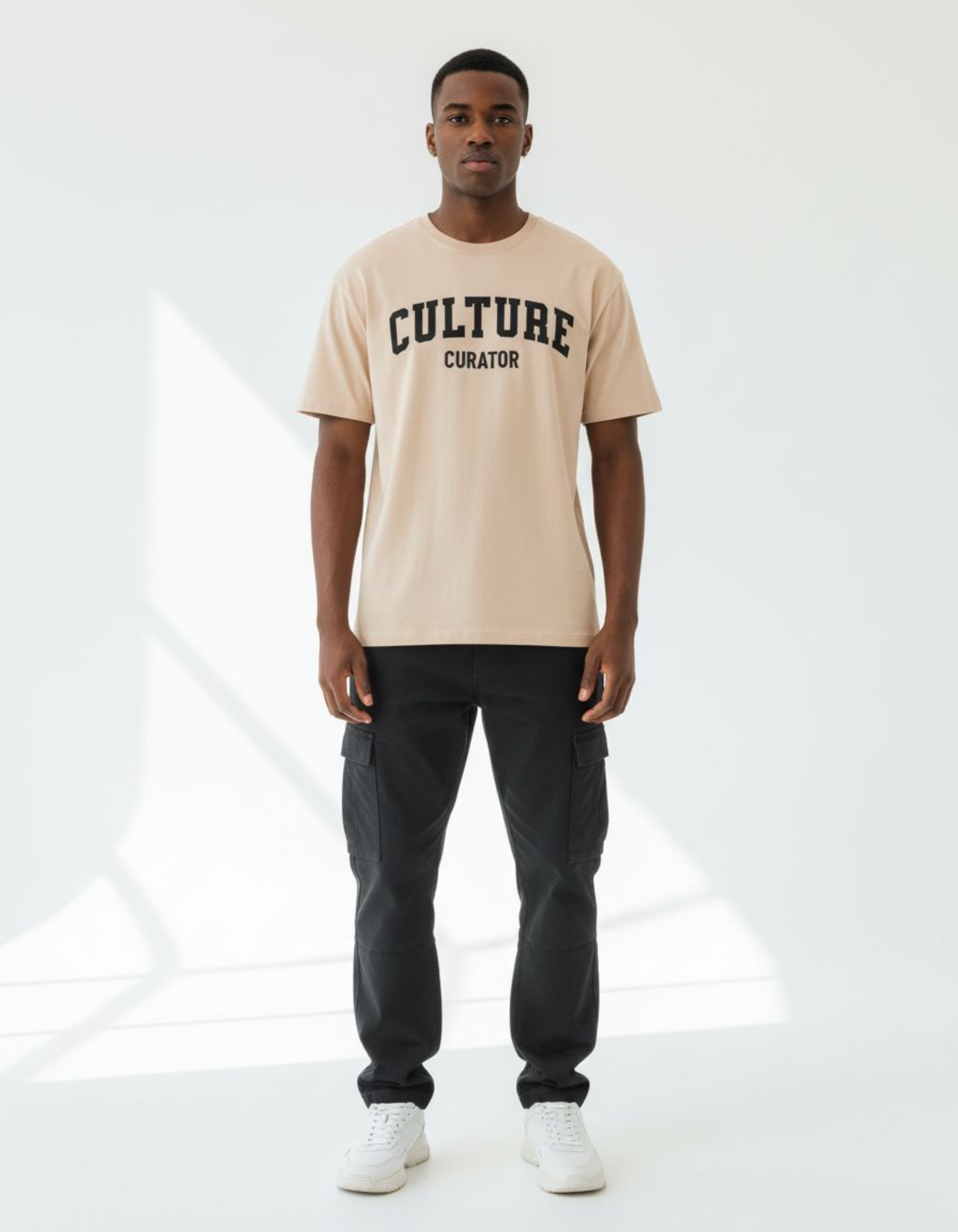 Peach Culture Curator Typography T-Shirt