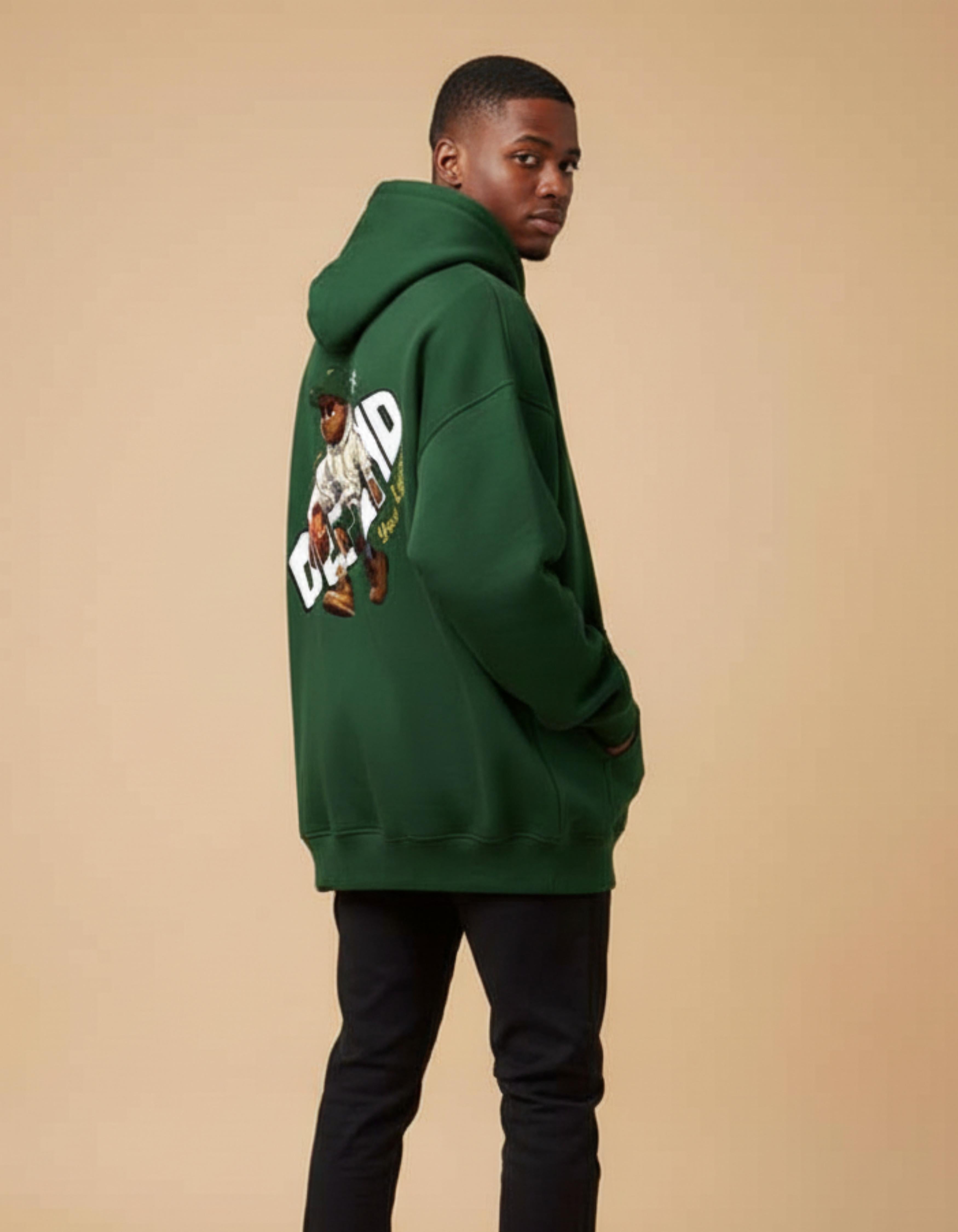 Green Defend Your Legacy Printed Oversized Hoodie