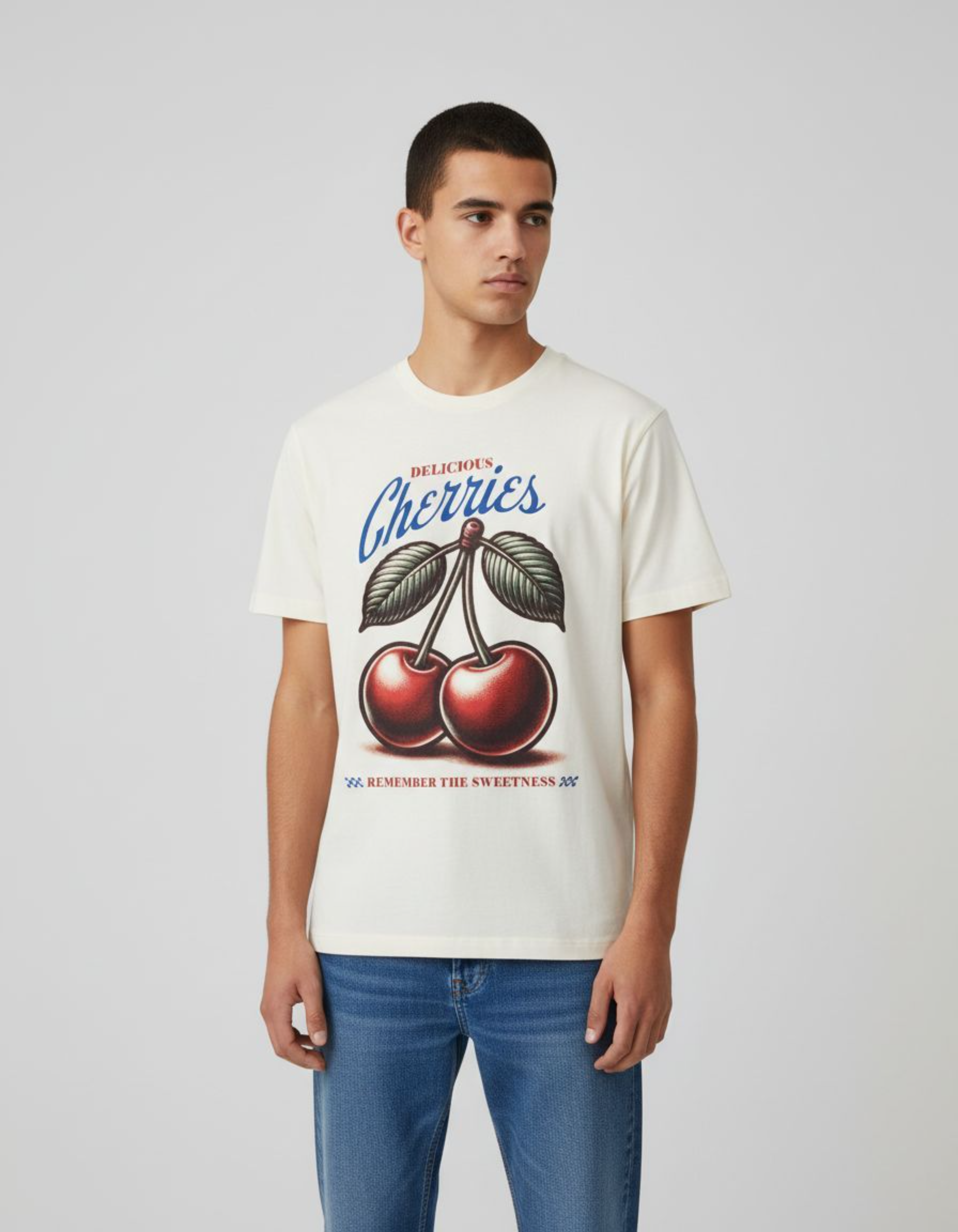 Off White Delicious Cherries Printed T-Shirt
