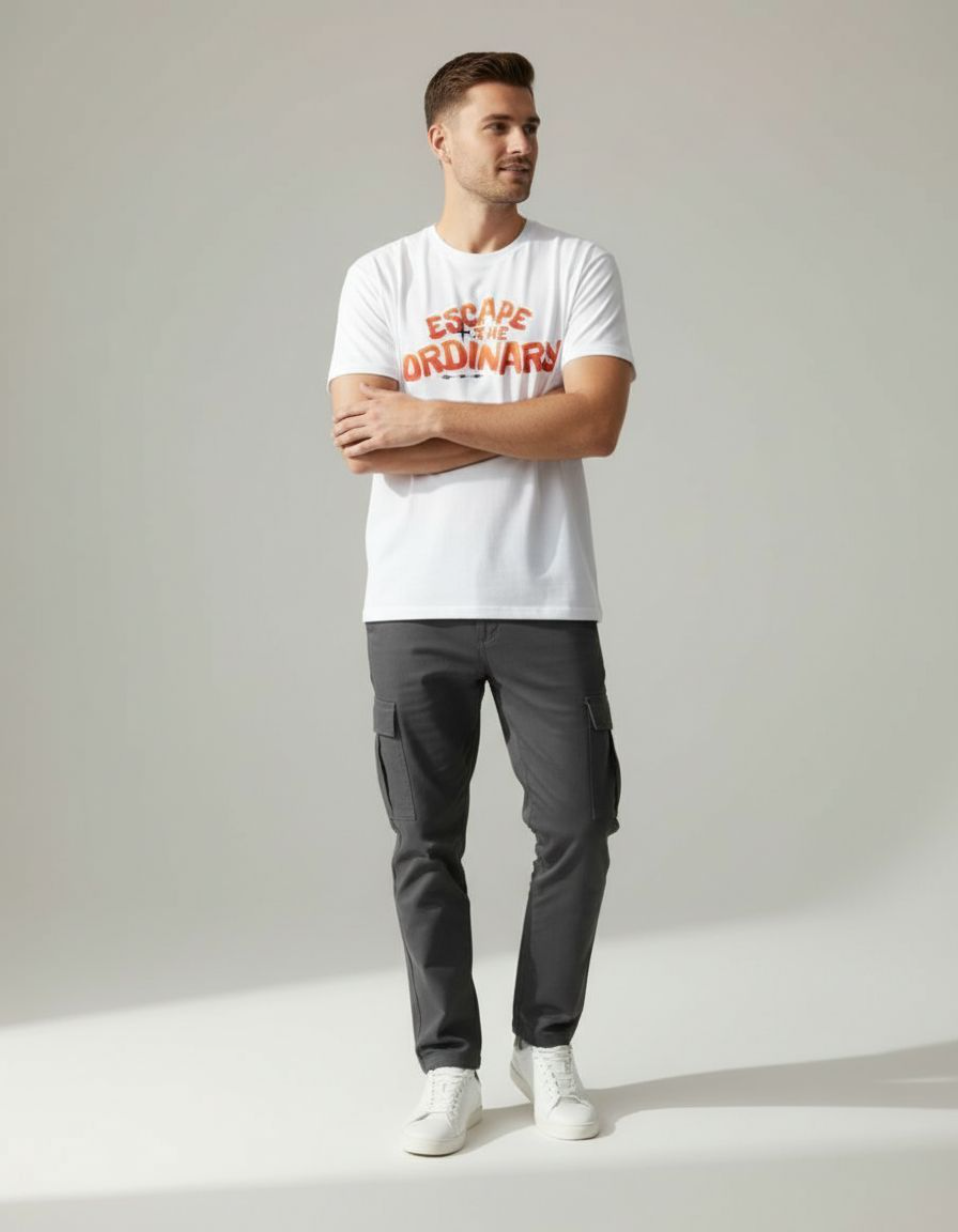 White Escape The Ordinary Typography T-Shirt