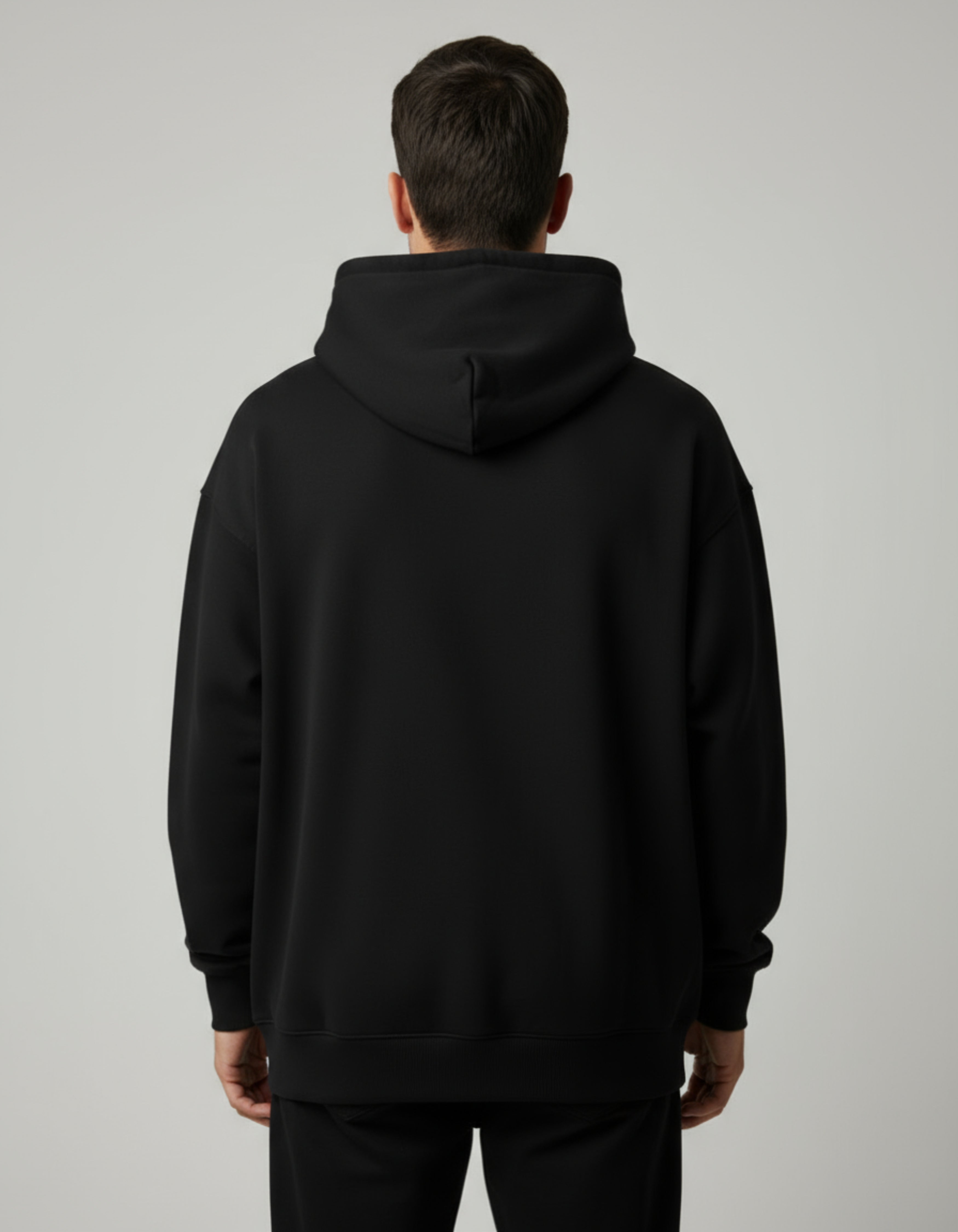 Black Fear Typography Oversized Hoodie