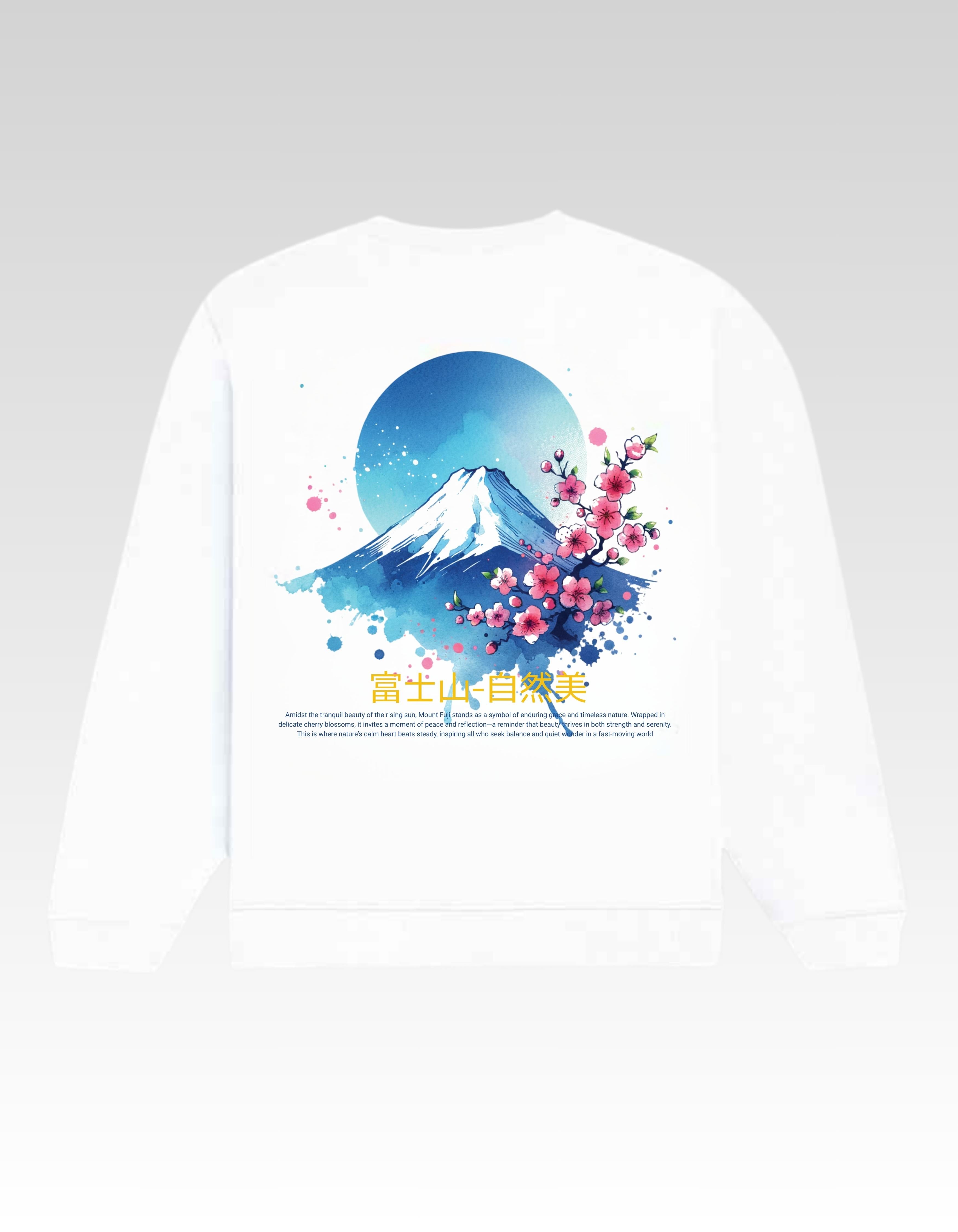White Mount Fuji Printed Sweatshirt