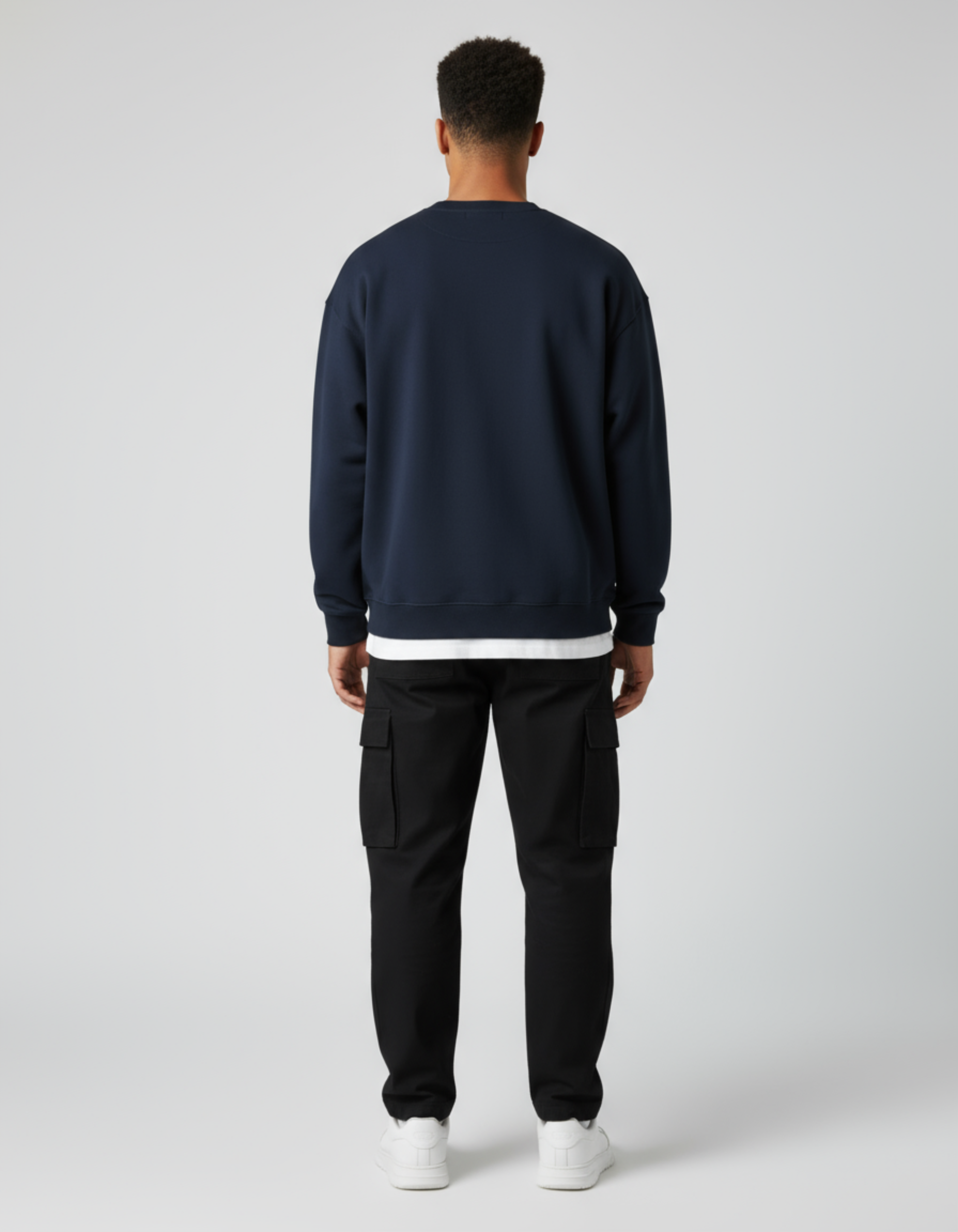 Navy Blue Game Day Typography Oversized Sweatshirt