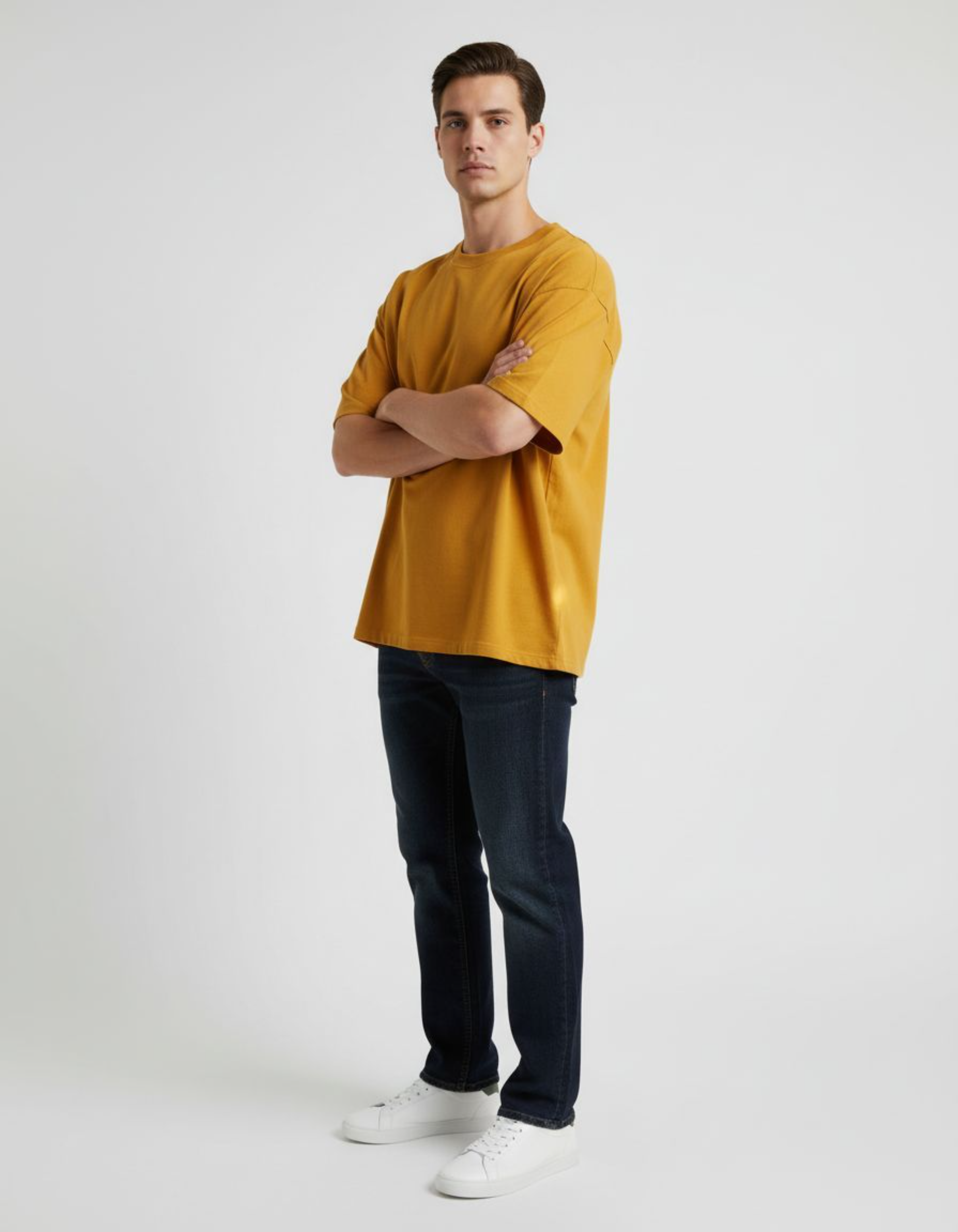 Solid Golden Yellow Oversized T-Shirt