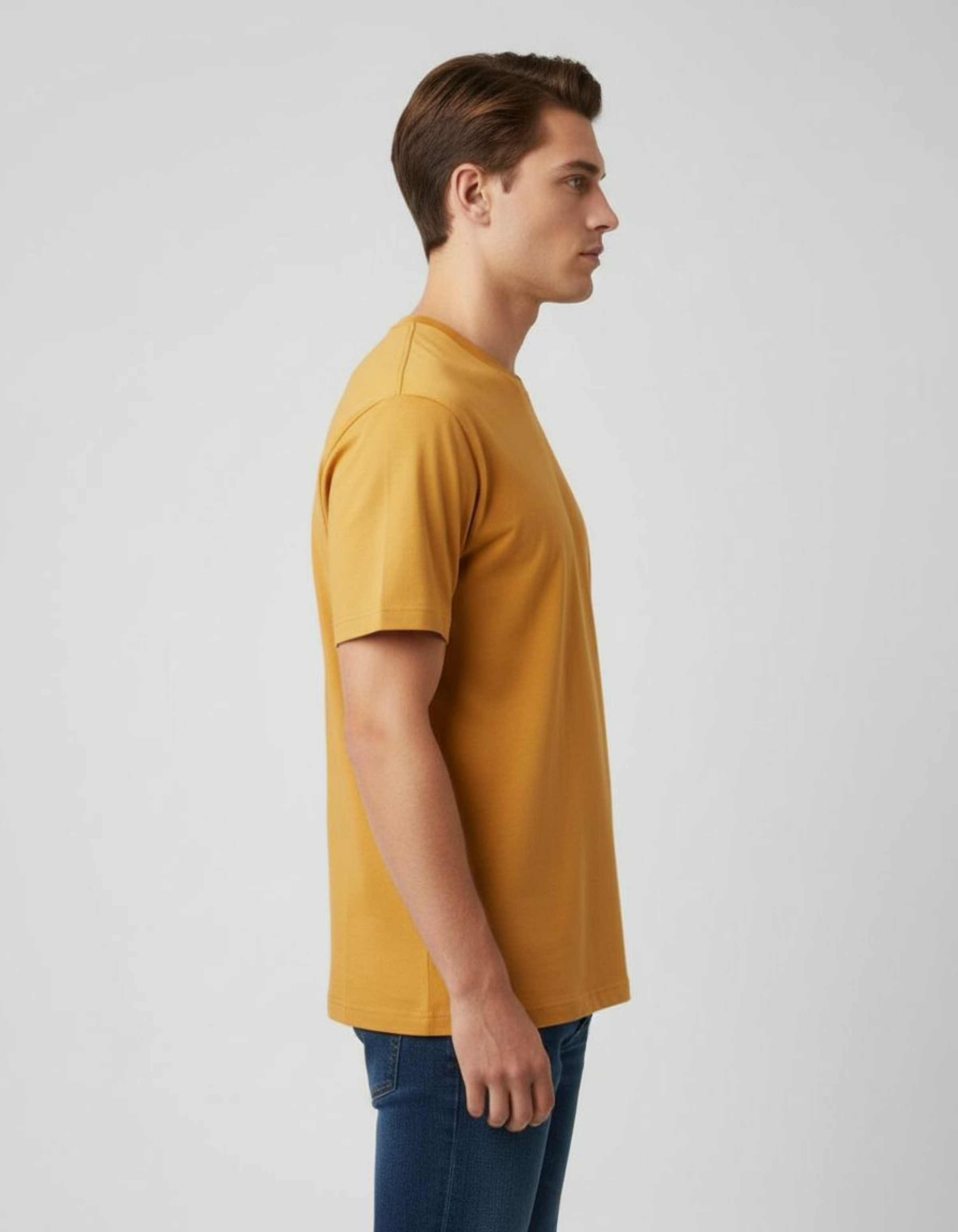 Solid Golden Yellow Regular Fit T-Shirt