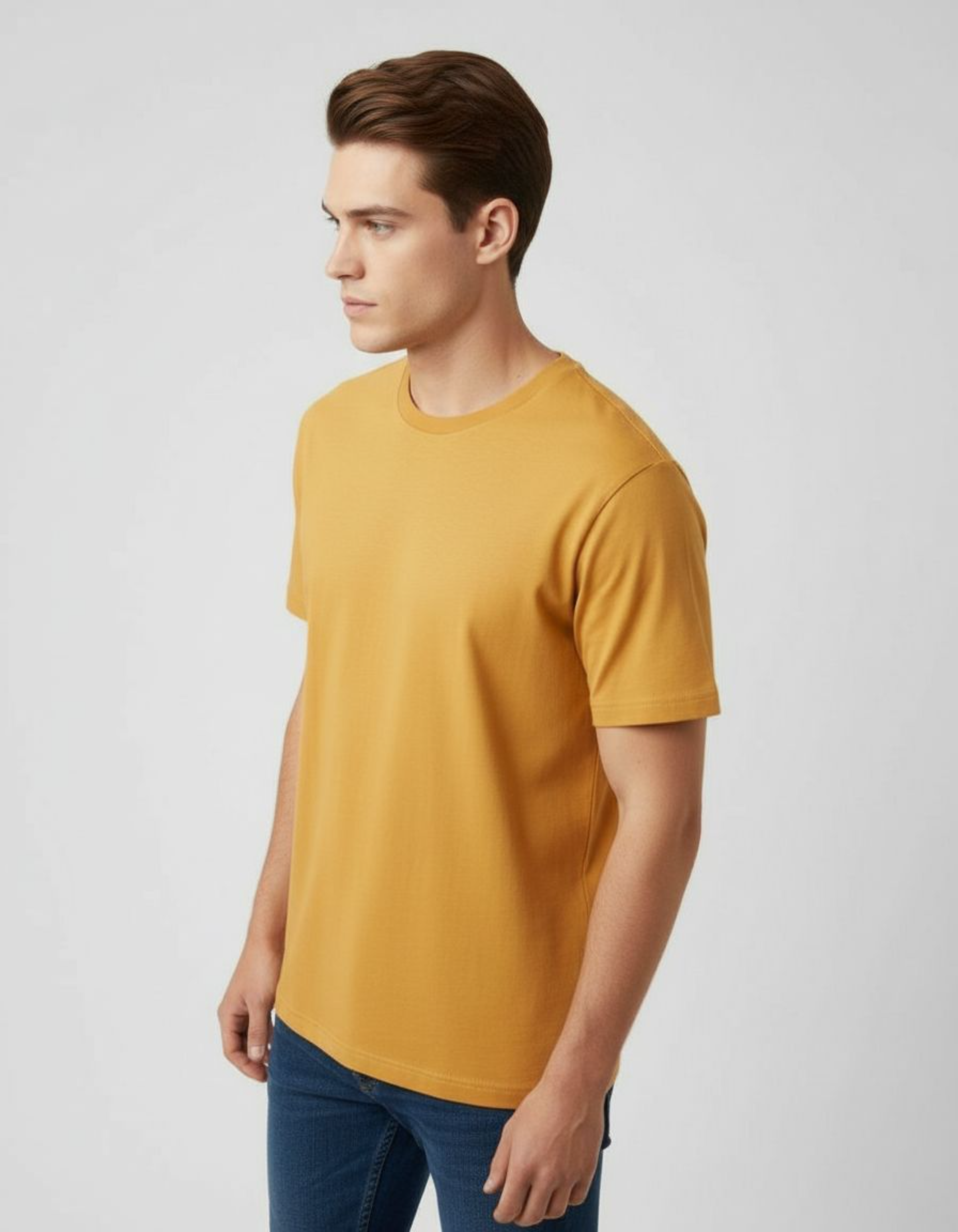 Solid Golden Yellow Regular Fit T-Shirt