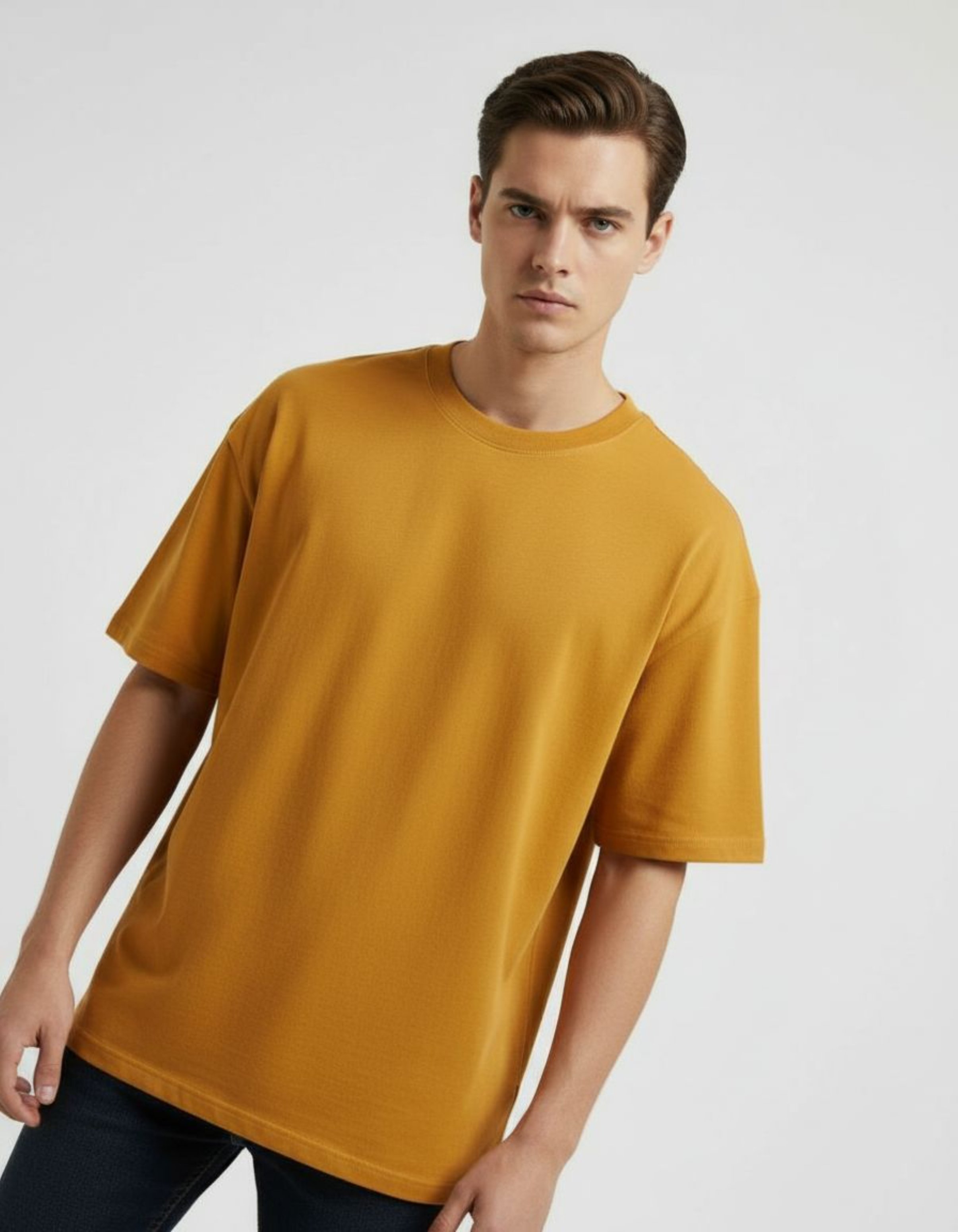 Solid Golden Yellow Oversized T-Shirt