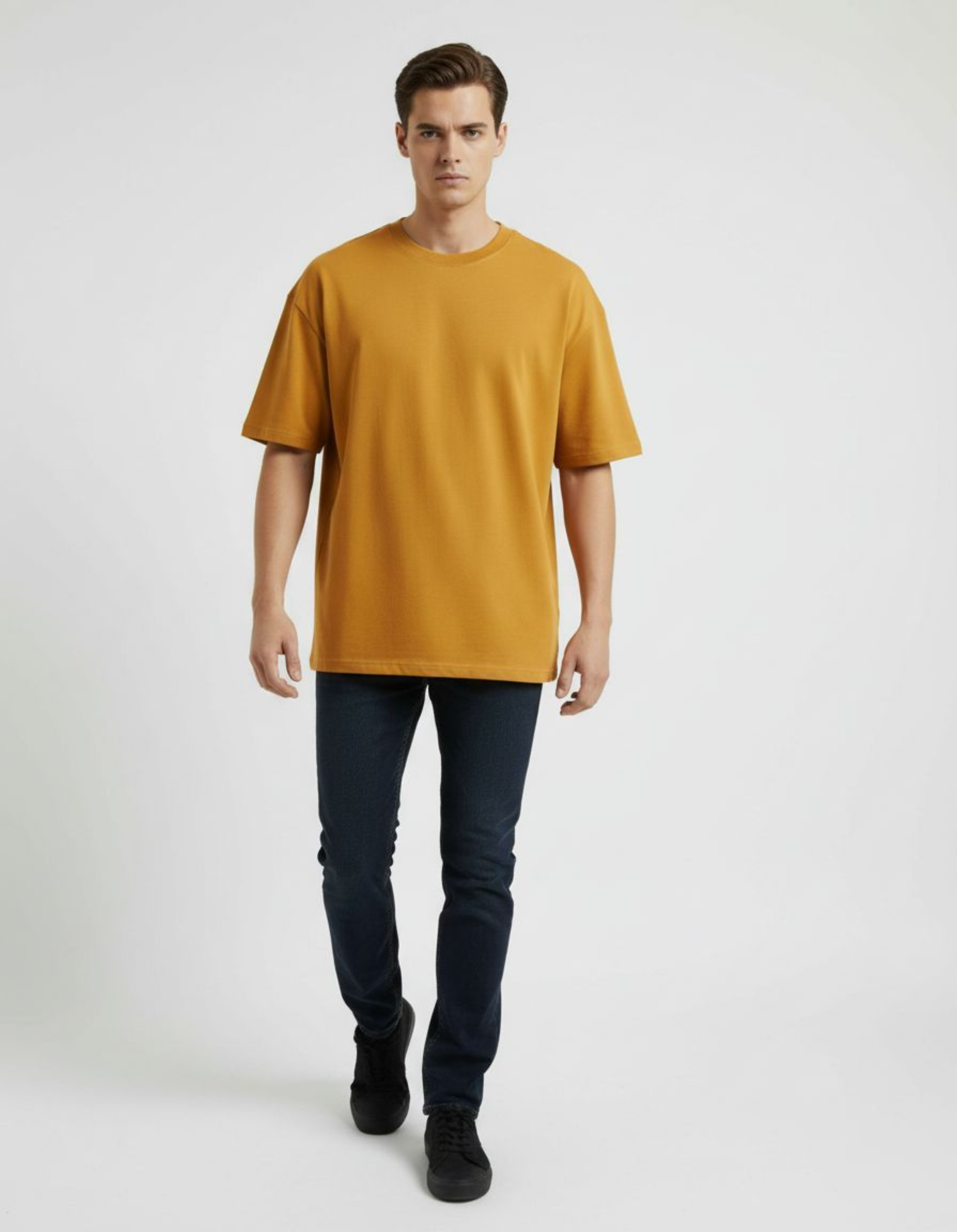Solid Golden Yellow Oversized T-Shirt