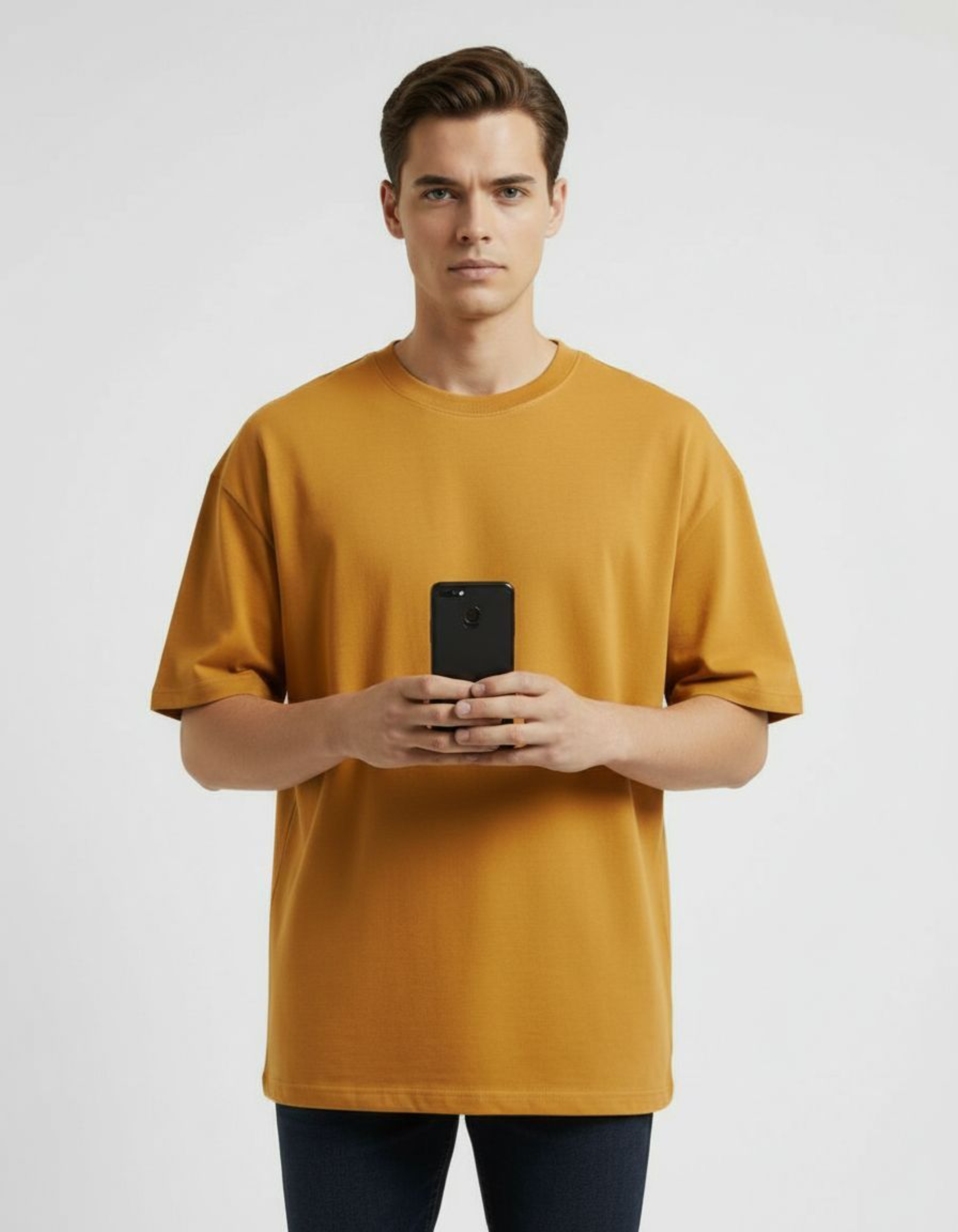 Solid Golden Yellow Oversized T-Shirt
