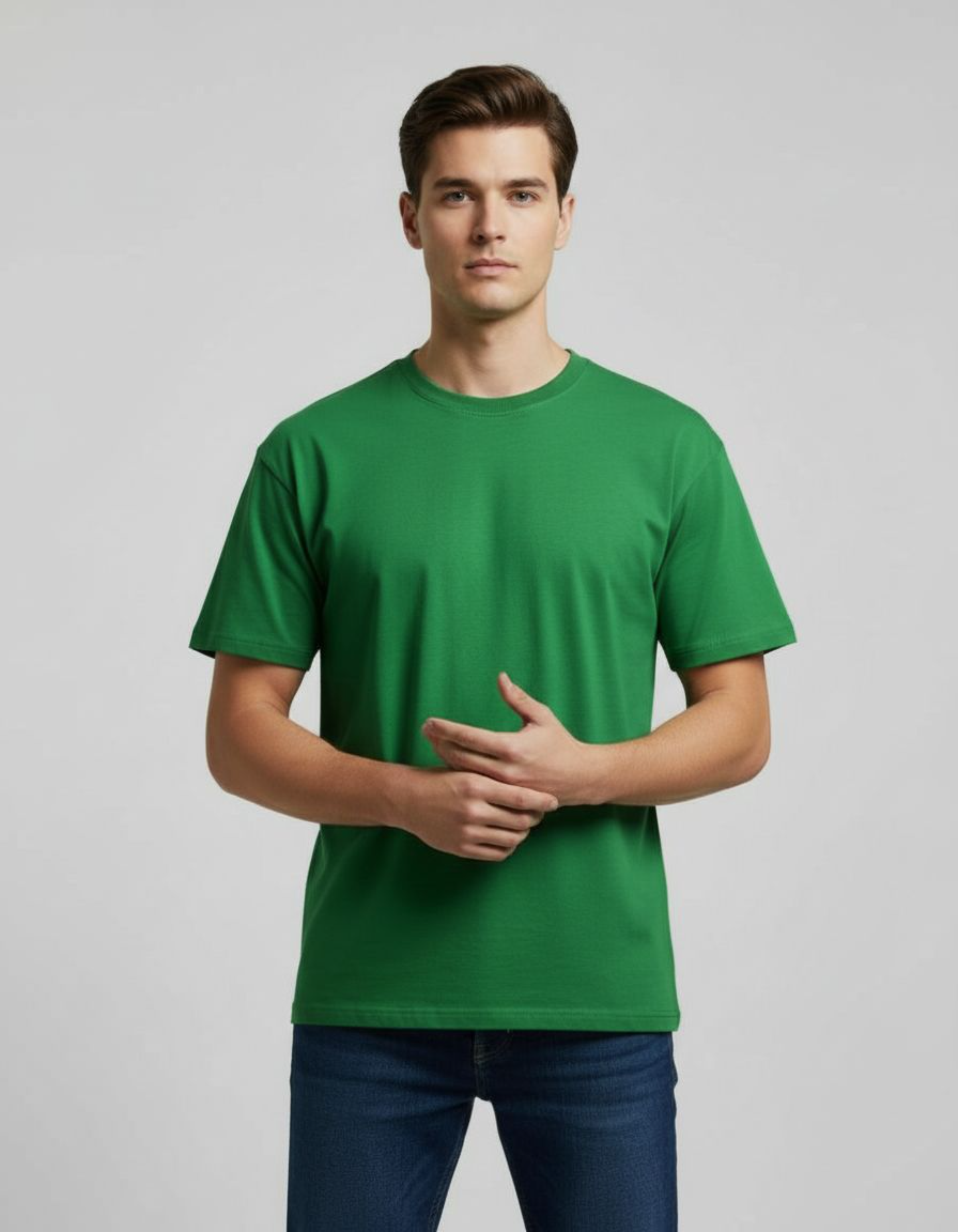Solid Green Regular Fit T-Shirt