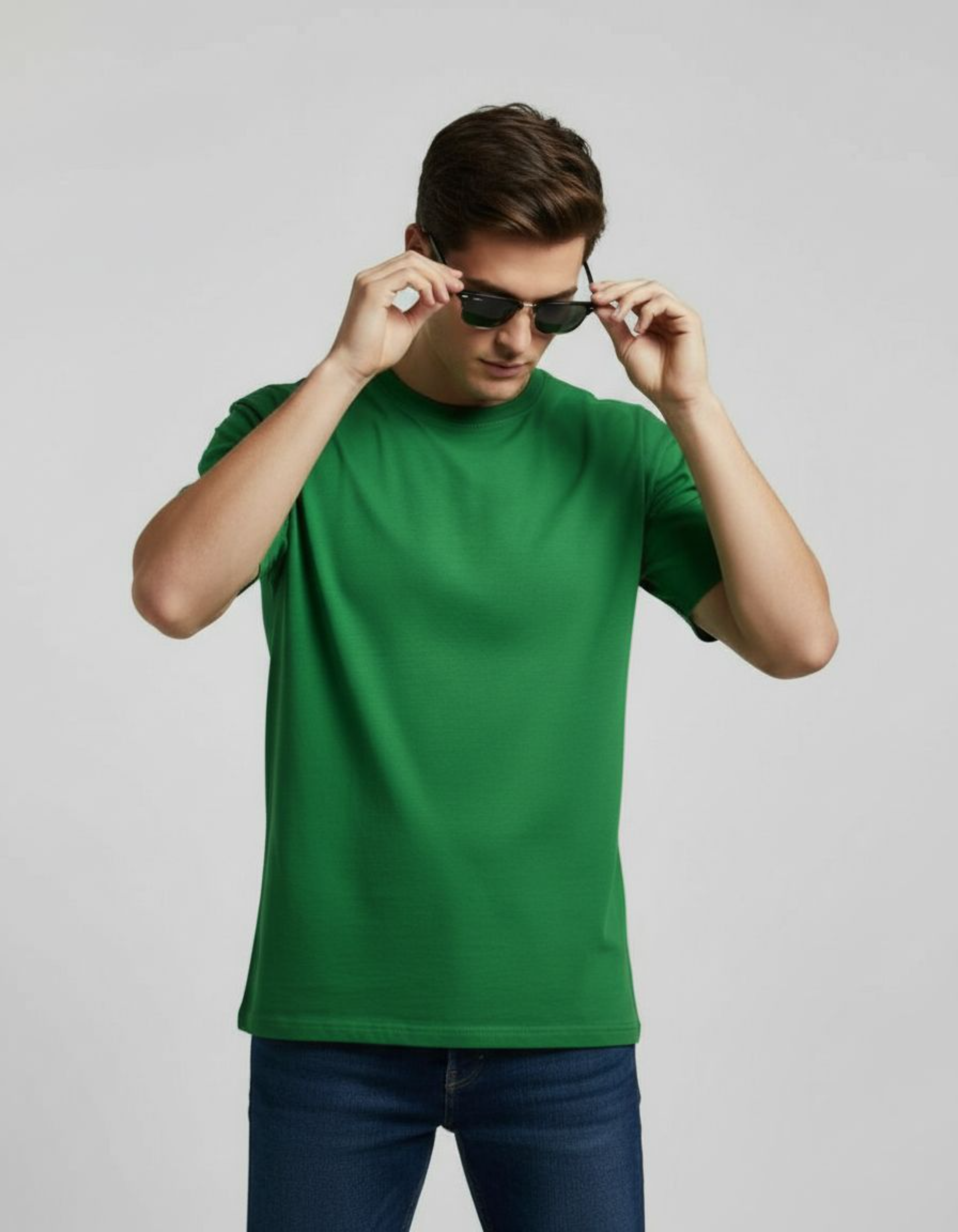 Solid Green Regular Fit T-Shirt