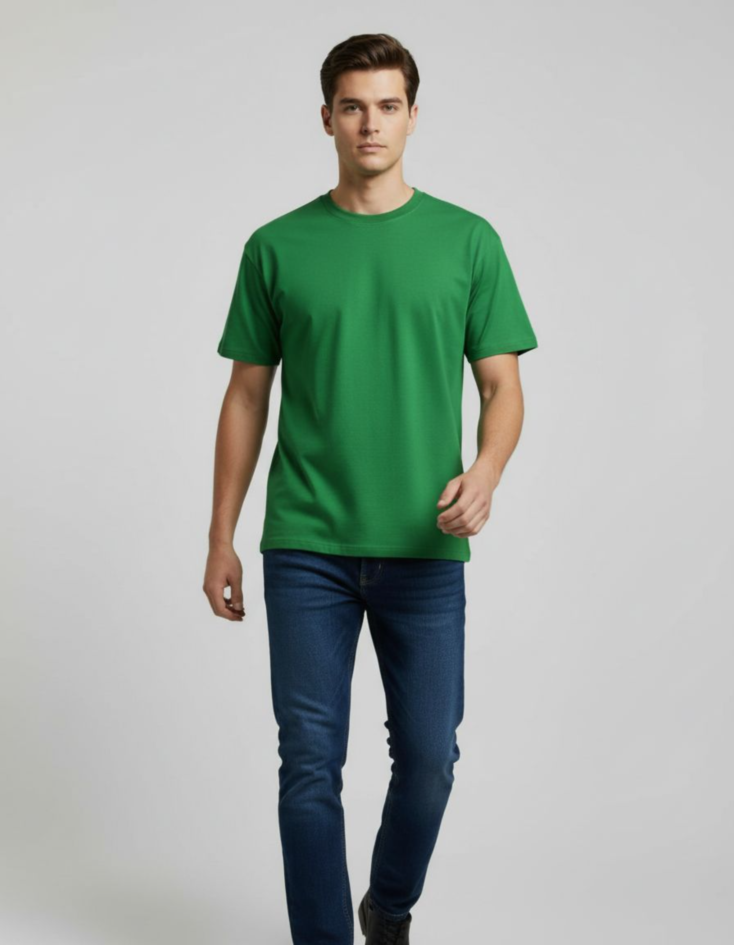 Solid Green Regular Fit T-Shirt
