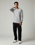 Solid Grey Full Sleeve Regular Fit T-Shirt