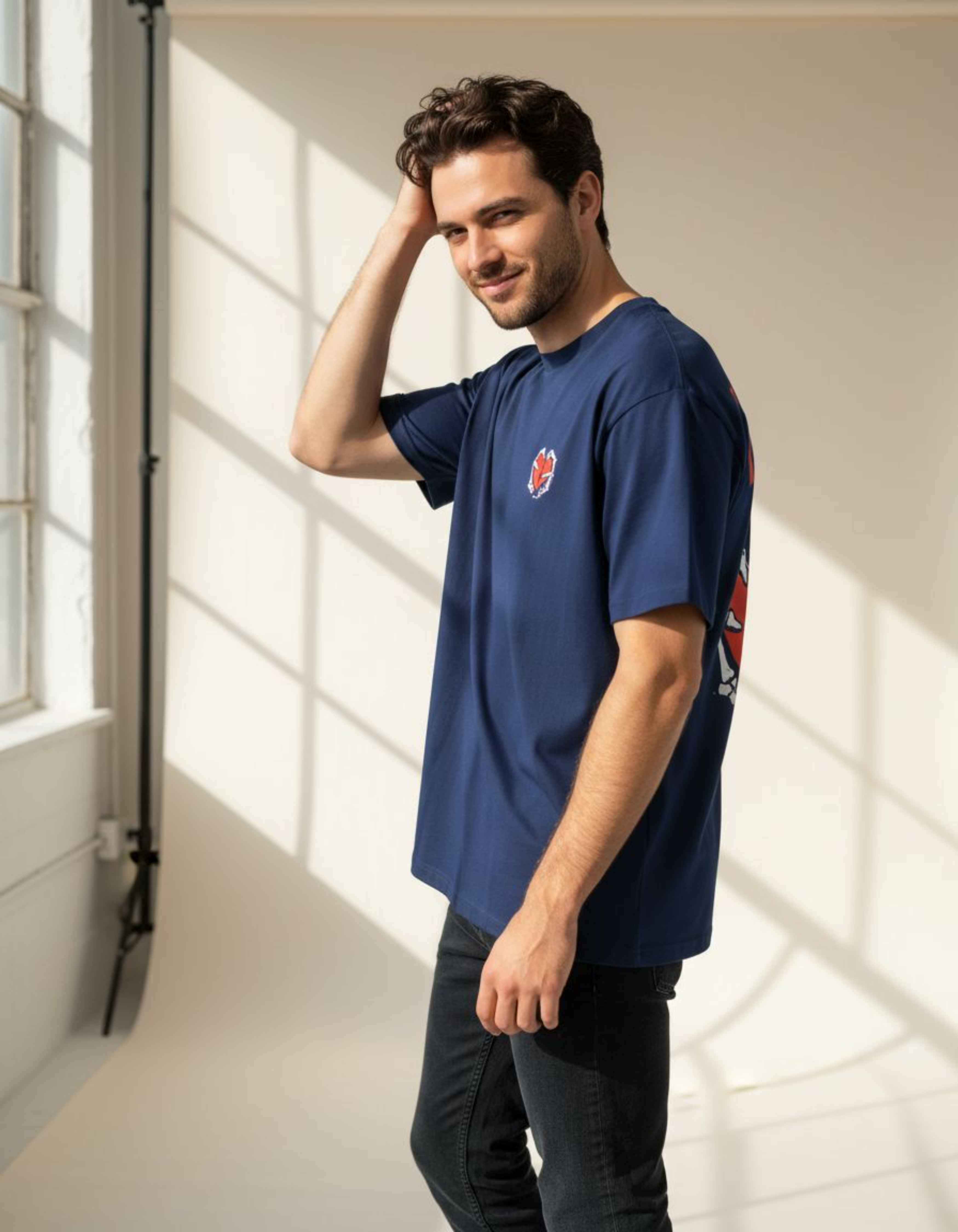 Royal Blue Heart Break Oversized Printed T-Shirt