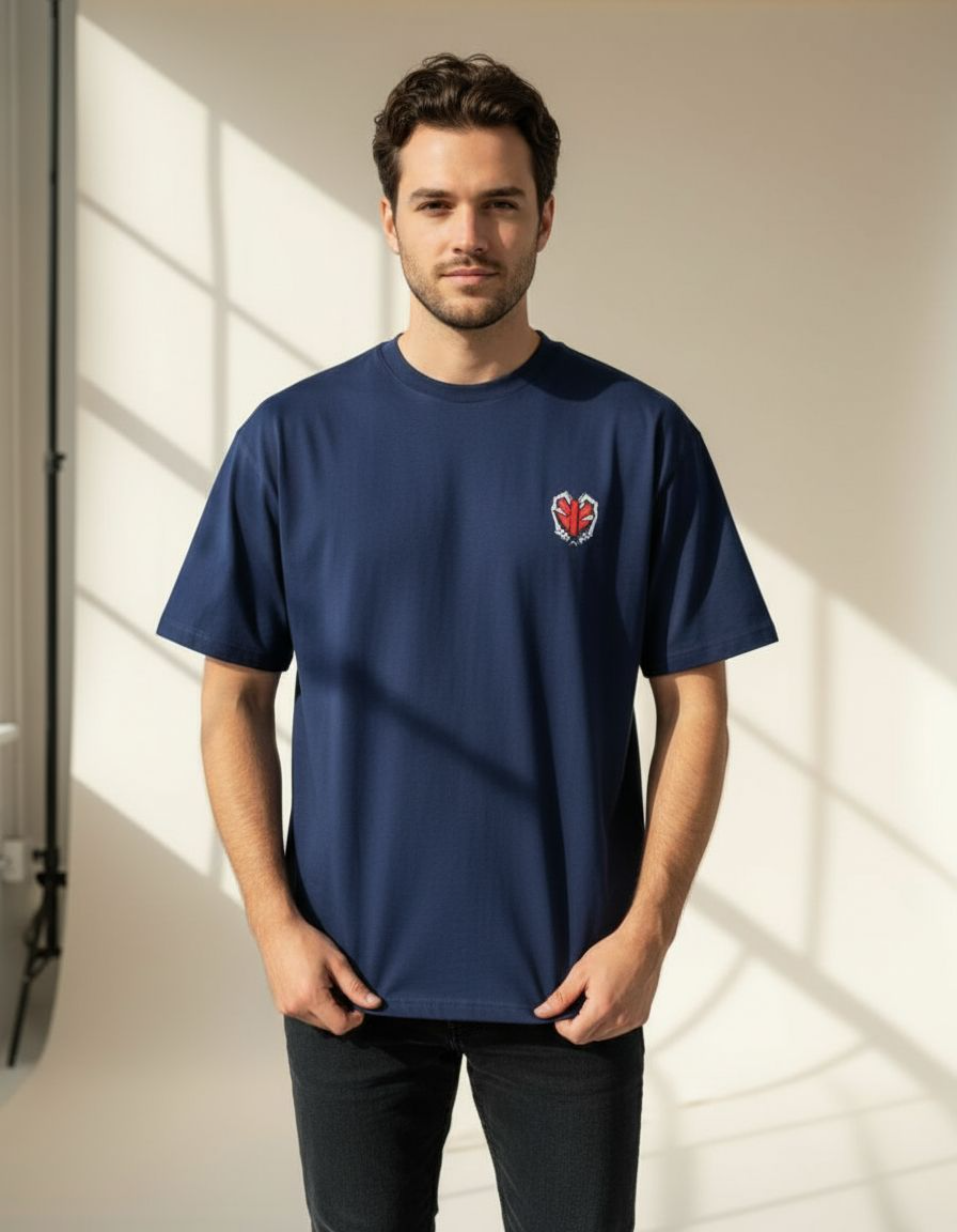 Royal Blue Heart Break Oversized Printed T-Shirt