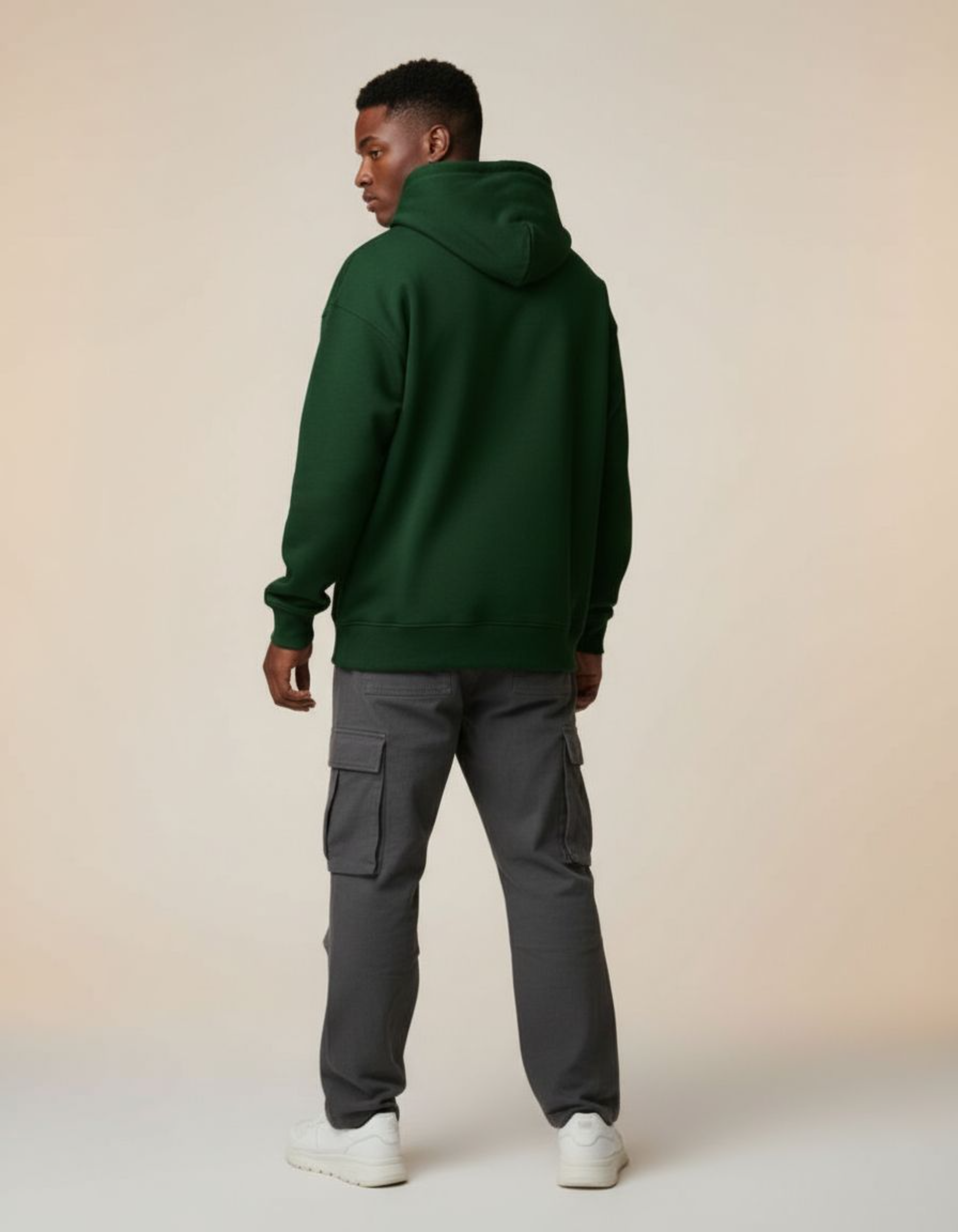 Green Hustle Typography Oversized Hoodie