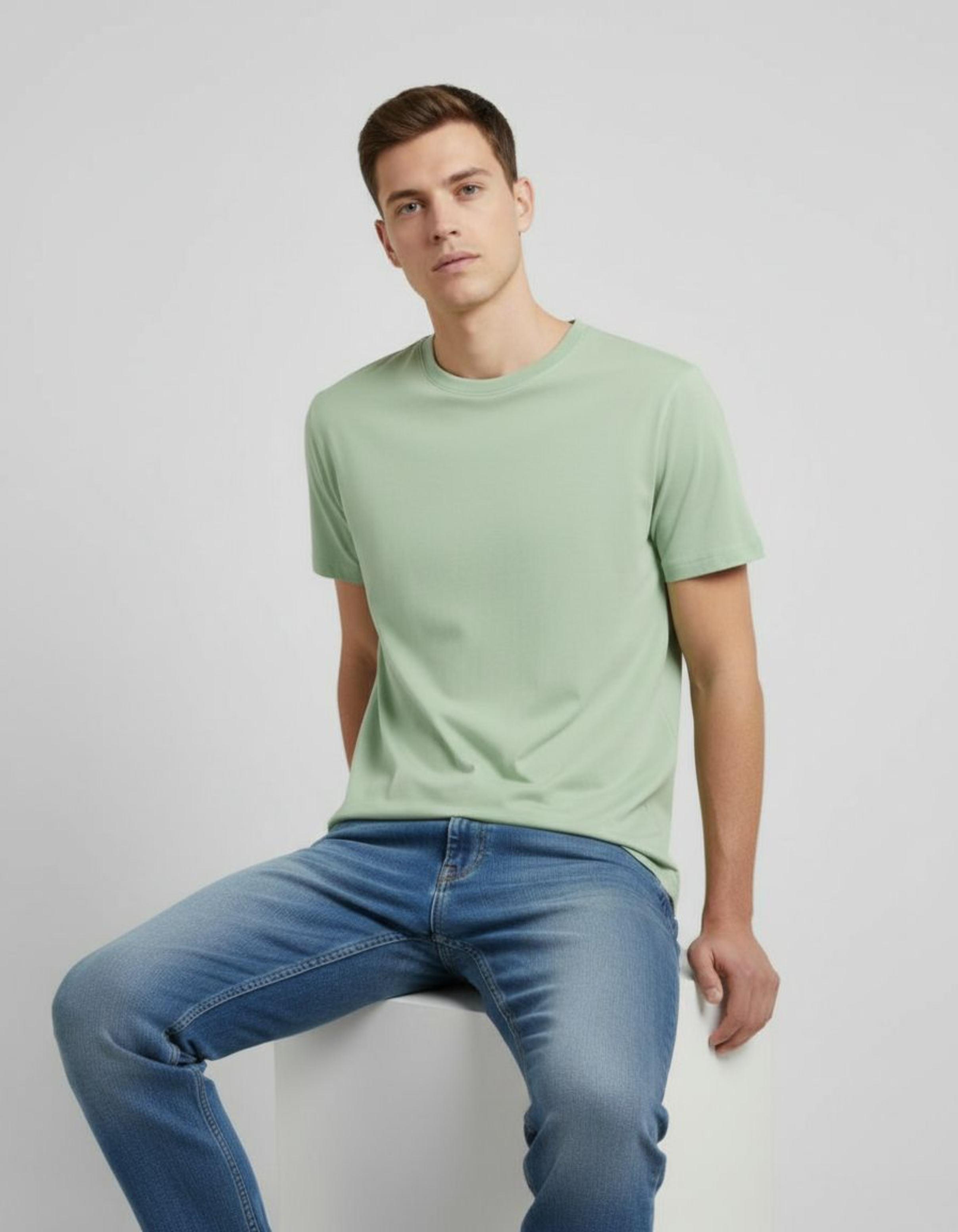 Solid Jade Green Regular Fit T-Shirt