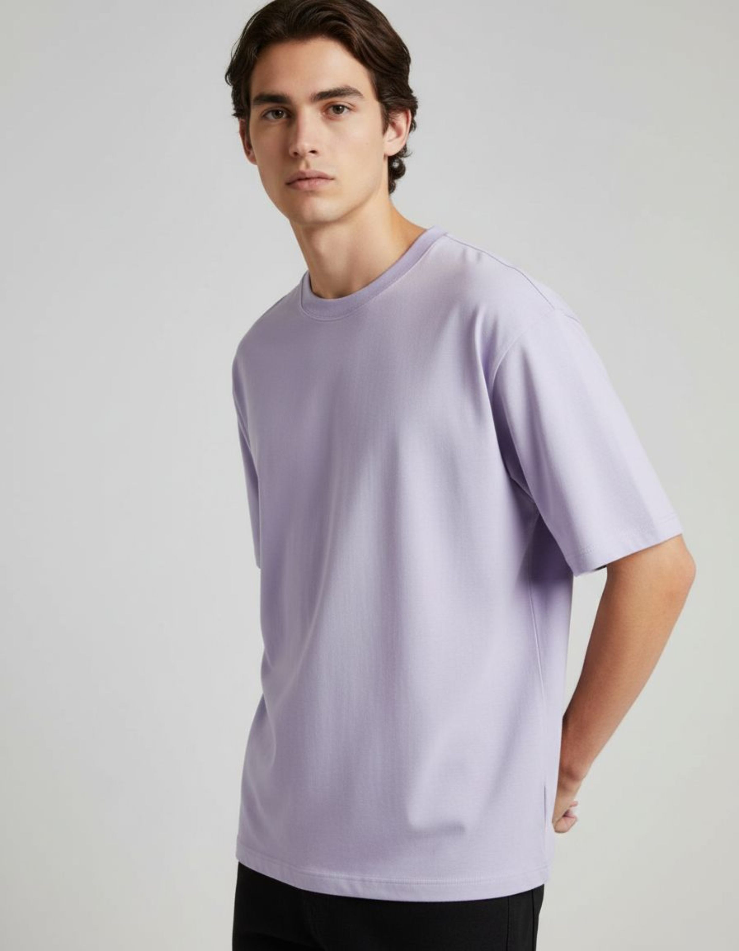 Solid Lavender Oversized T-Shirt