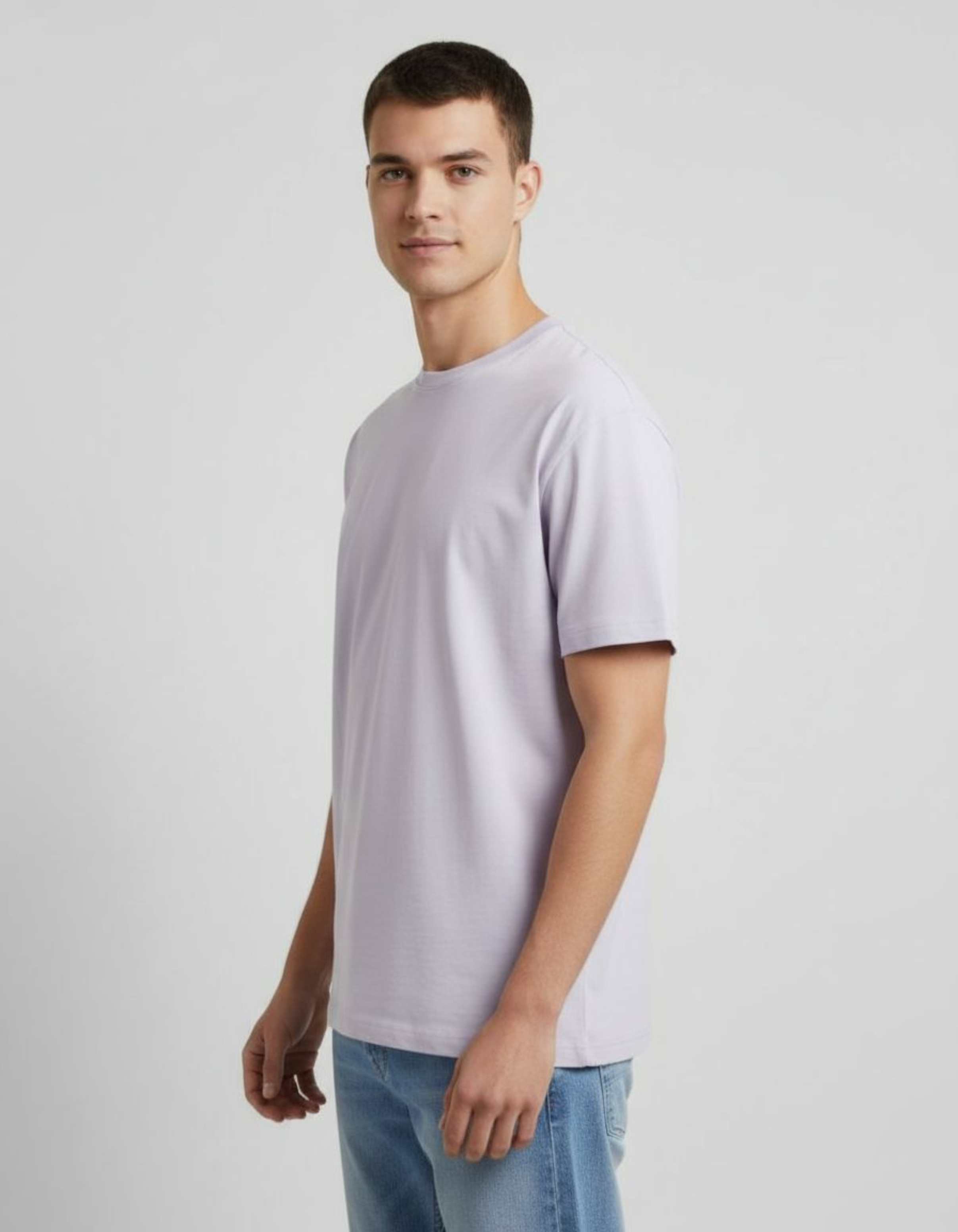 Solid Lavender Regular Fit T-Shirt