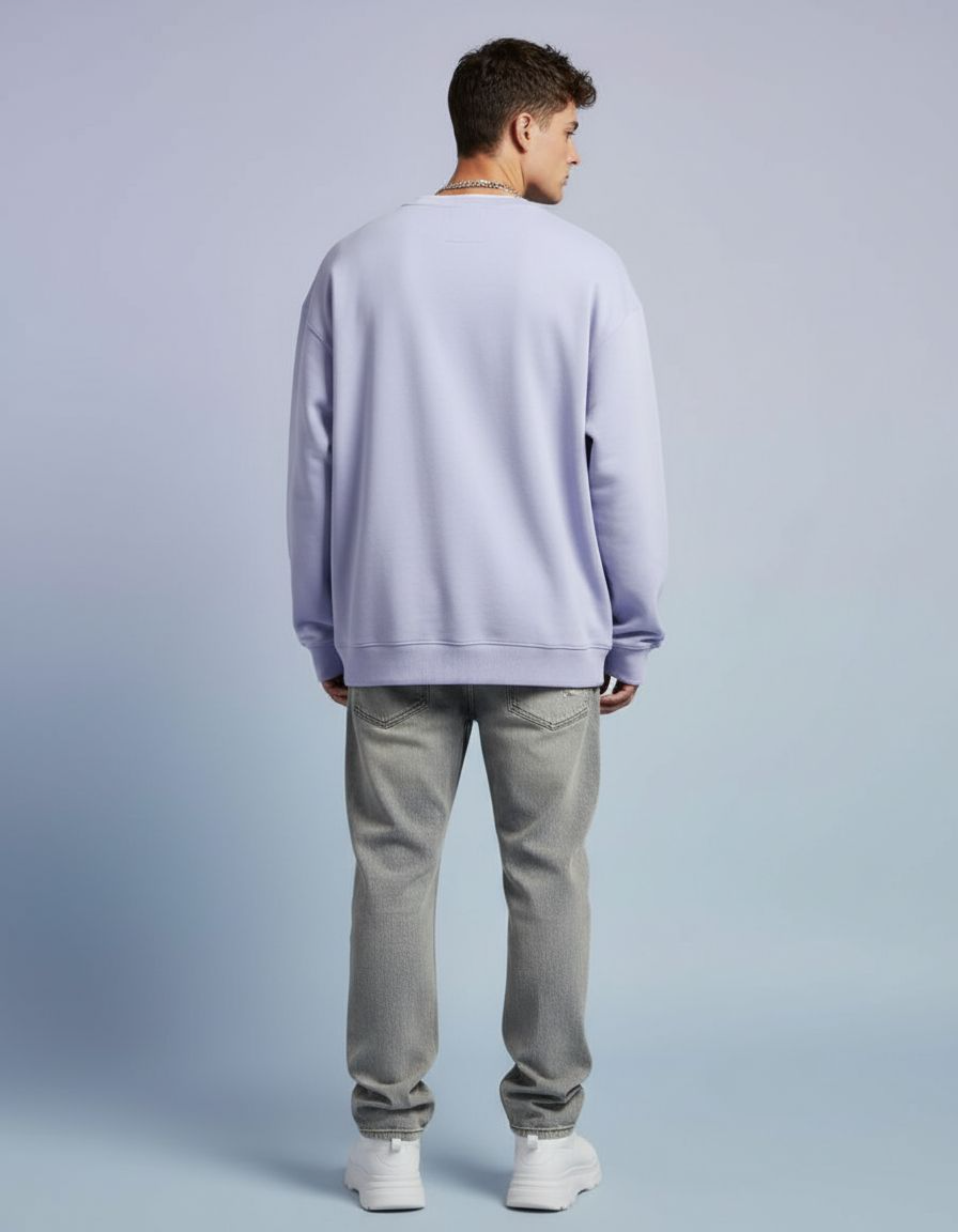 Solid Lavender Oversized Sweatshirt