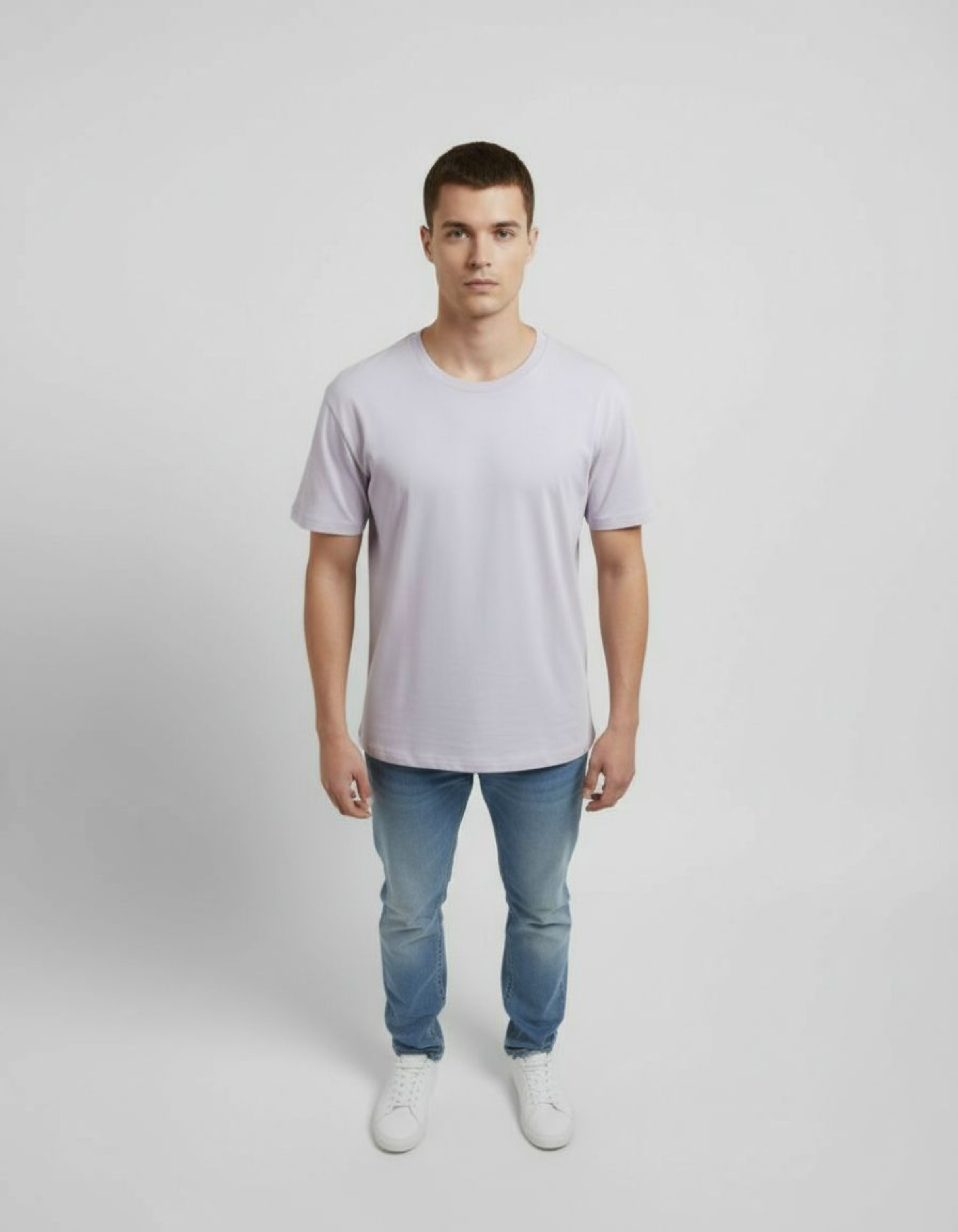 Solid Lavender Regular Fit T-Shirt