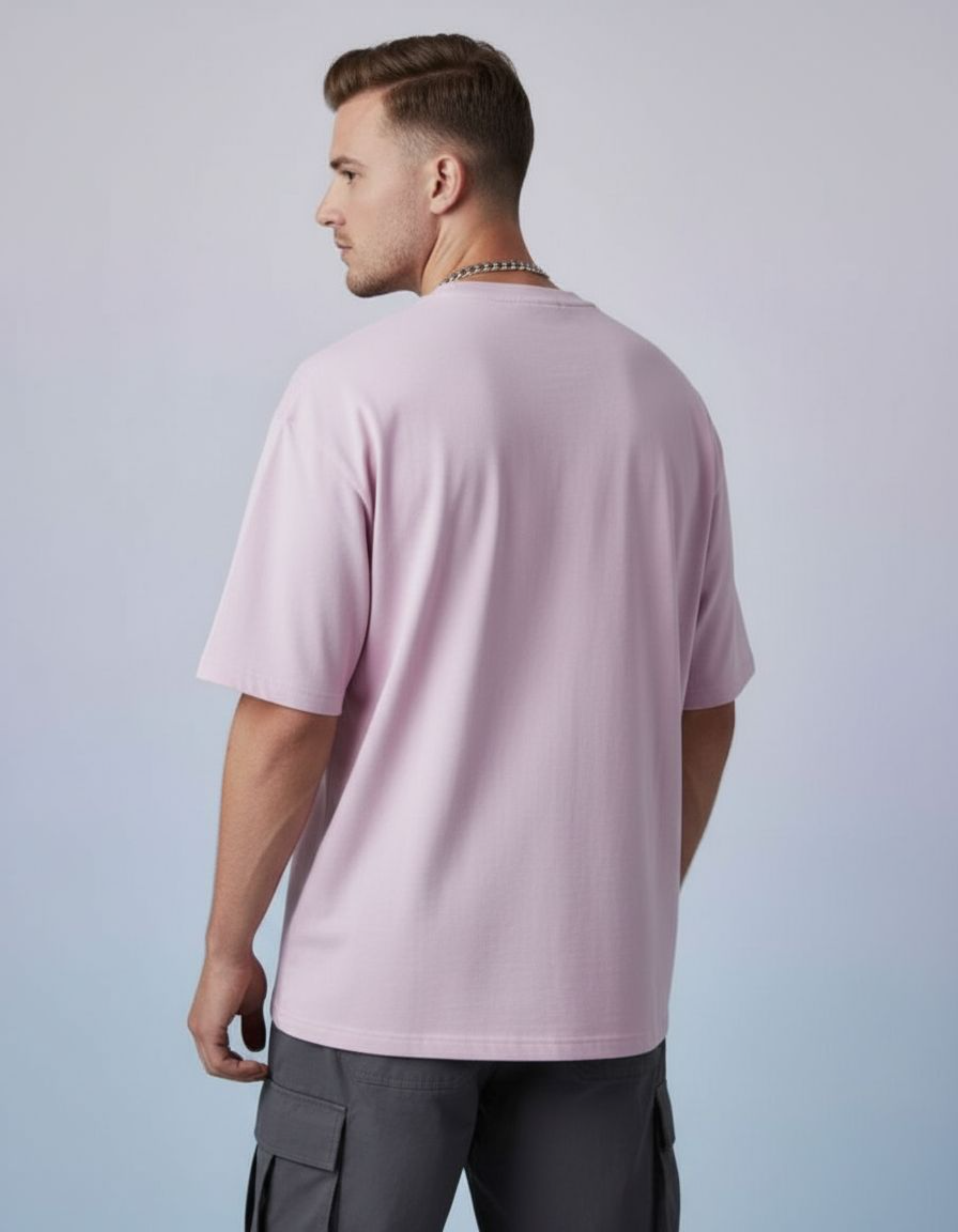 Solid Baby Pink Oversized T-Shirt